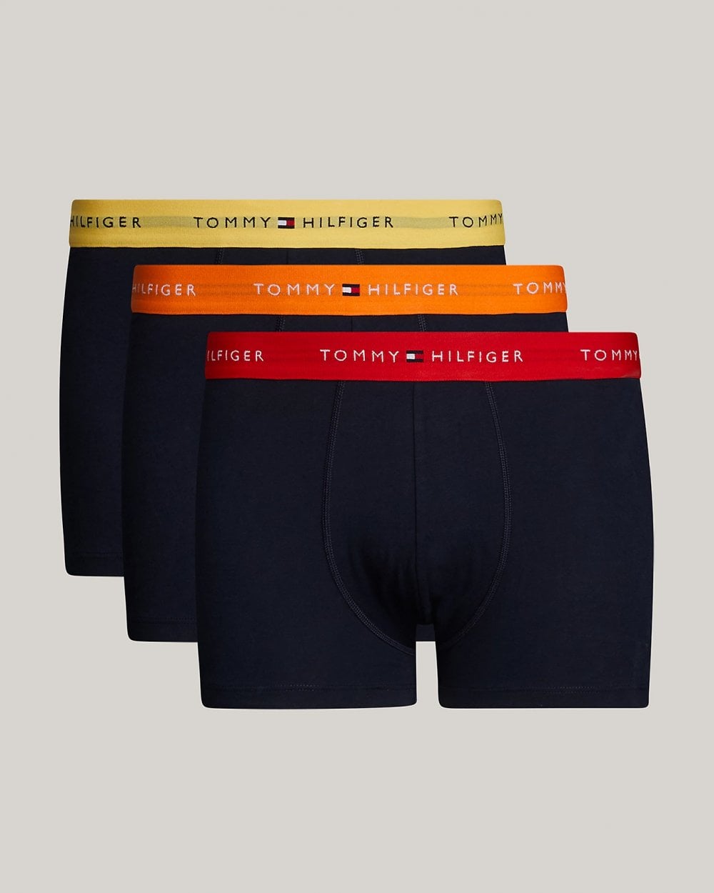 Tommy Hilfiger 3 Pack Mens Colour Waistband Trunks - Multicolour - Size X-Large