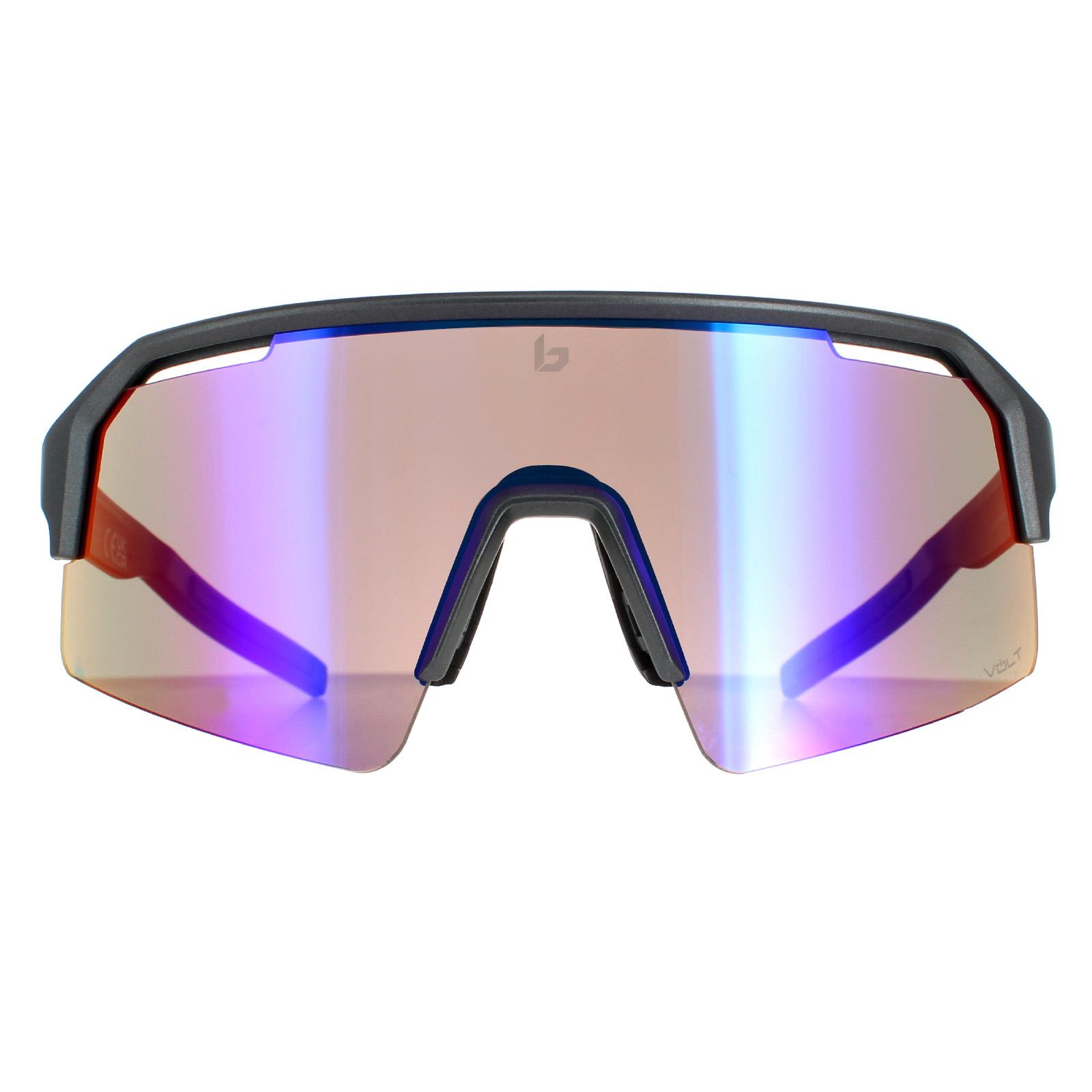 Bolle Shield Unisex Matte Titanium Volt Ultraviolet C-Shifter Sunglasses - Grey - One Size