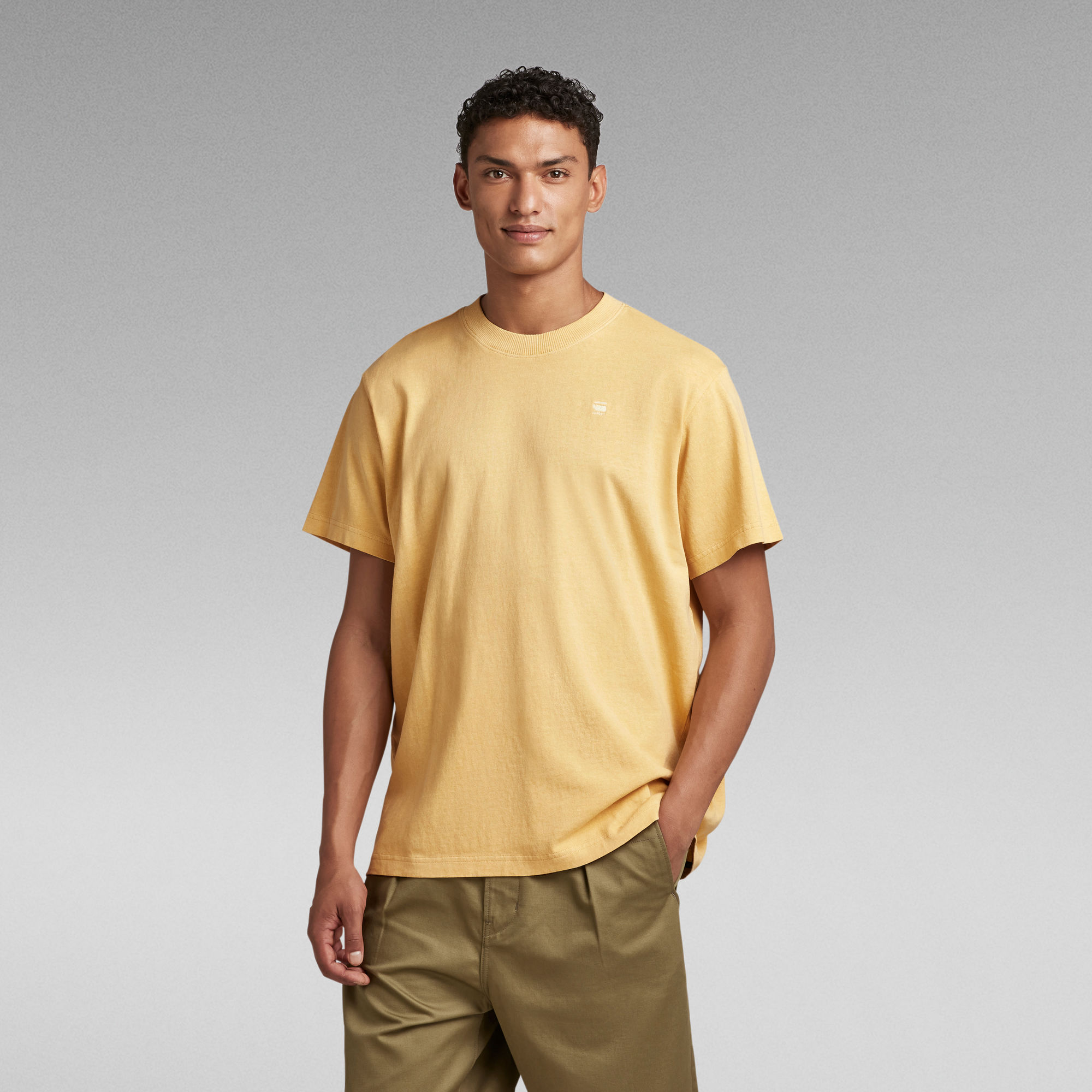 G Star Raw Mens G-Star RAW Overdyed Loose T-Shirt - Yellow Cotton - Size X-Large