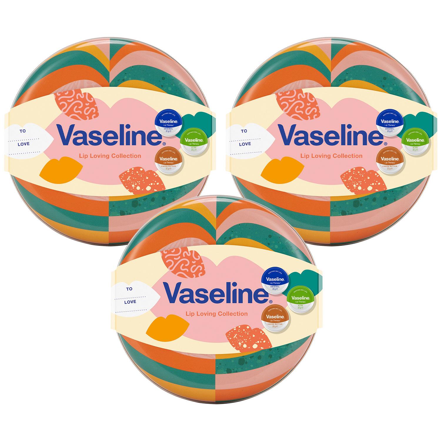 Vaseline Womens Lip Loving Lip Balm Tin Gift Set for Her, 3 Pack - One Size