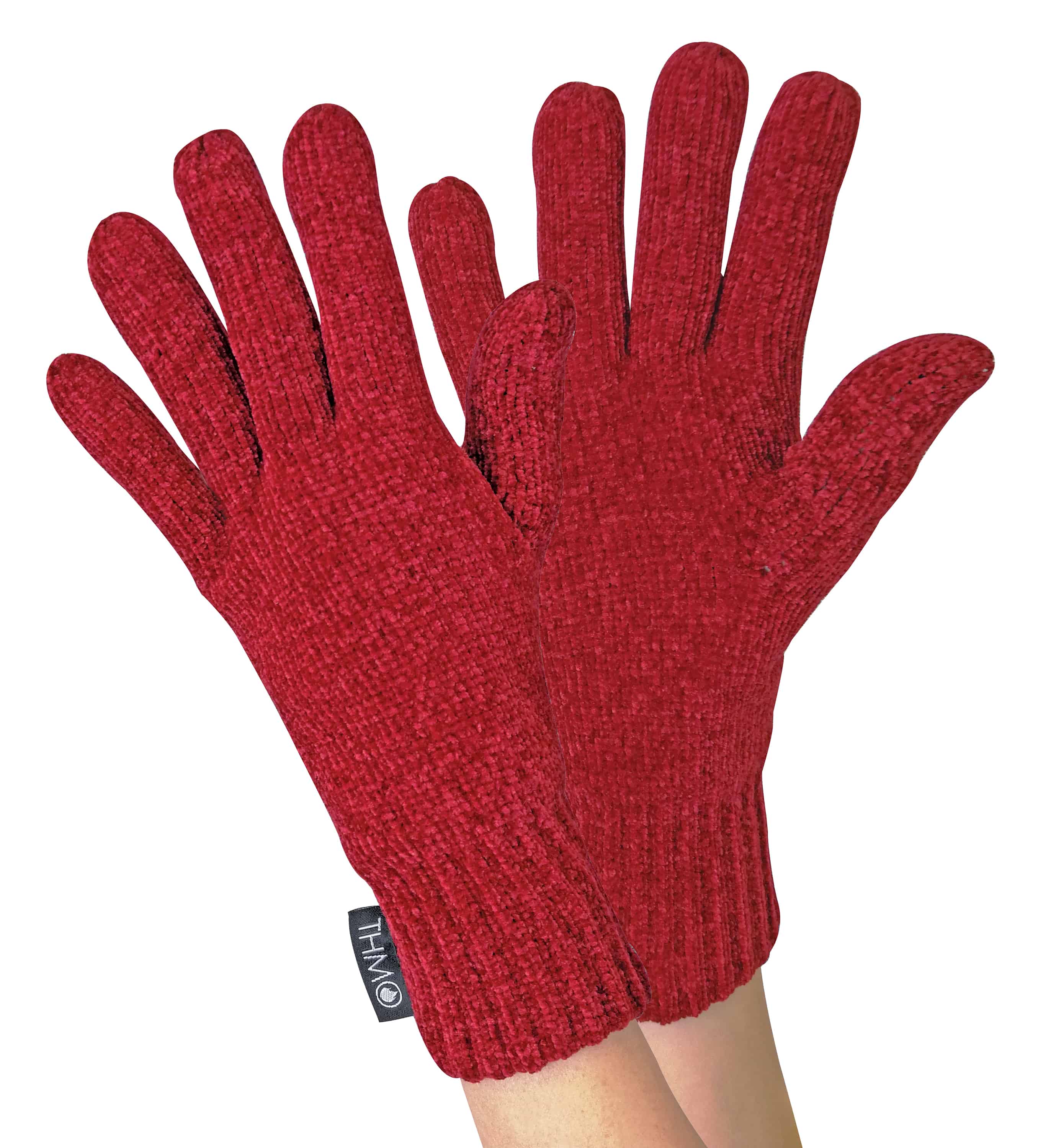 THMO - Womens Outdoor Thermal Winter Chenille 3M Thinsulate Gloves - Red - One Size