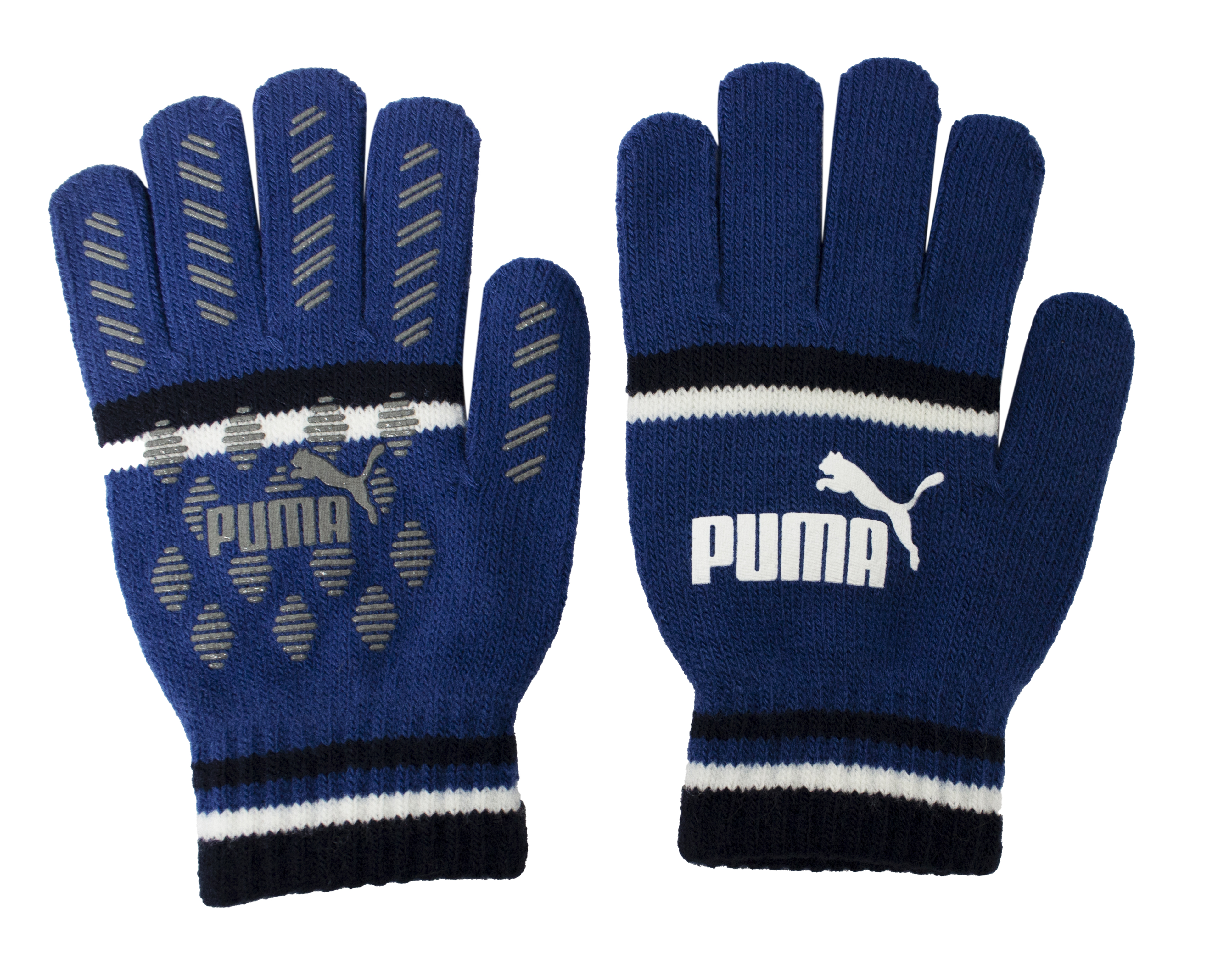 Puma Cat Magic Big Logo Winter Mens Gloves Blue Black 041678 04 Textile - Size Medium