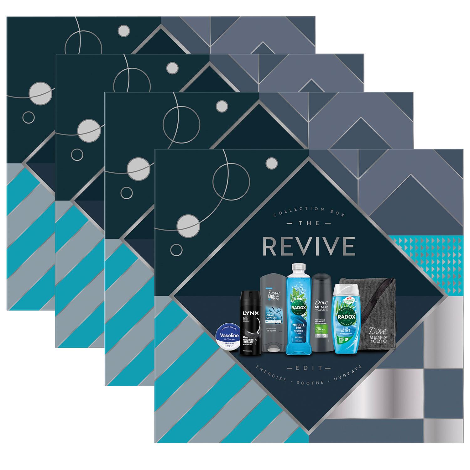 Dove Mens The Revive Box MultiBranded GiftSet for Him w/ Gym Towel 4pk - One Size