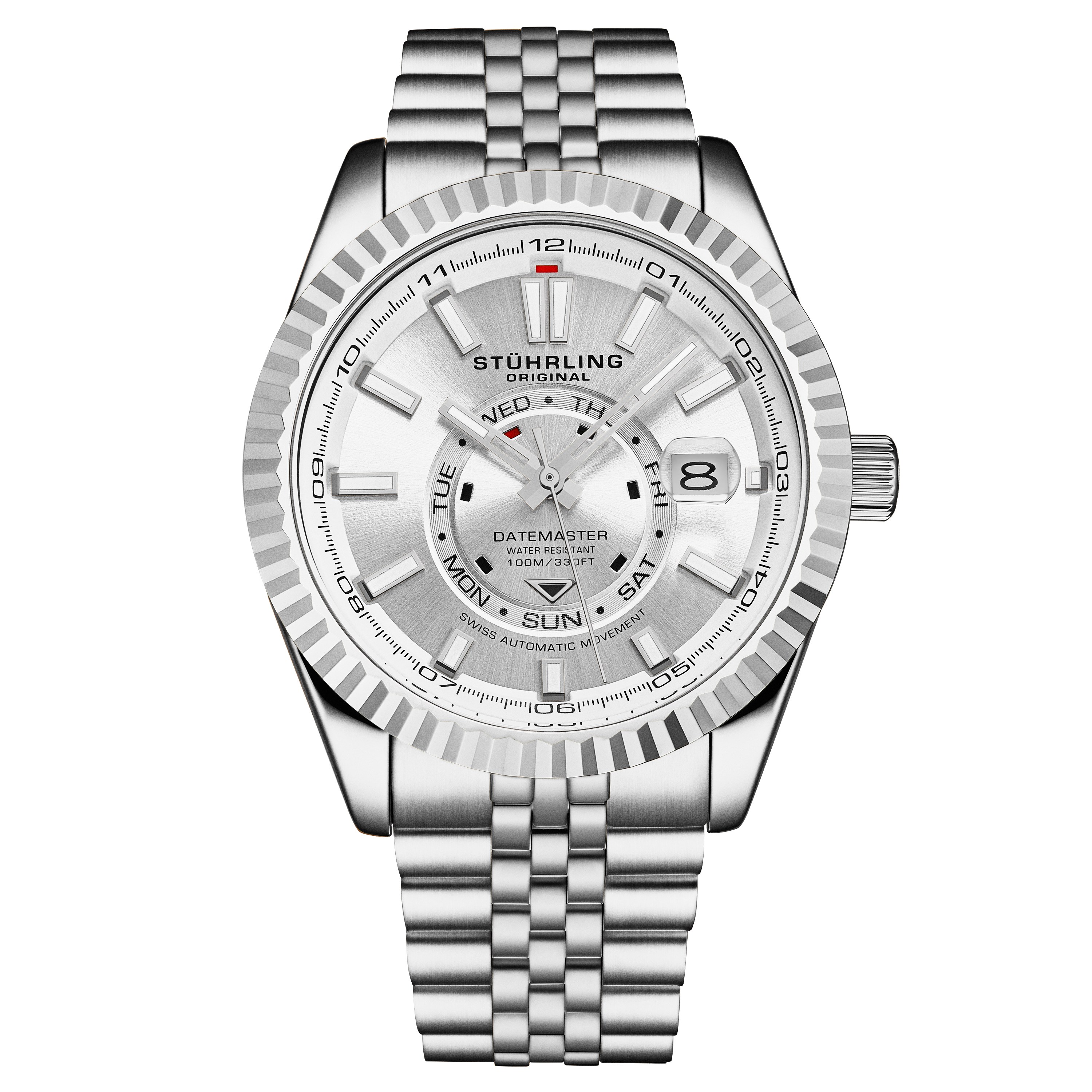 Stührling Mens Datemaster Automatic 1020 Classic - Silver - One Size