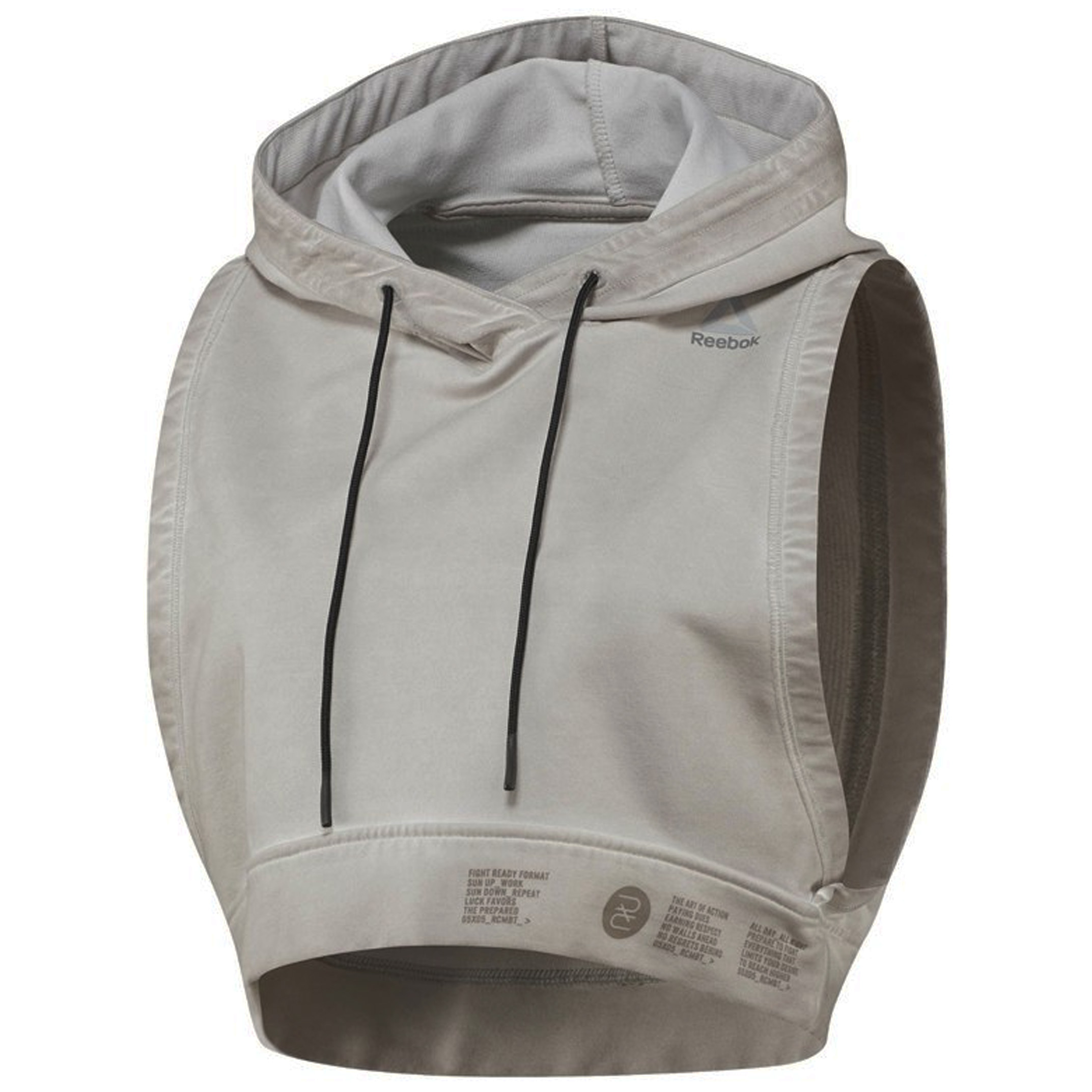 Reebok Womens Combat Glory Grey Cropped Hoodie Textile - Size Small