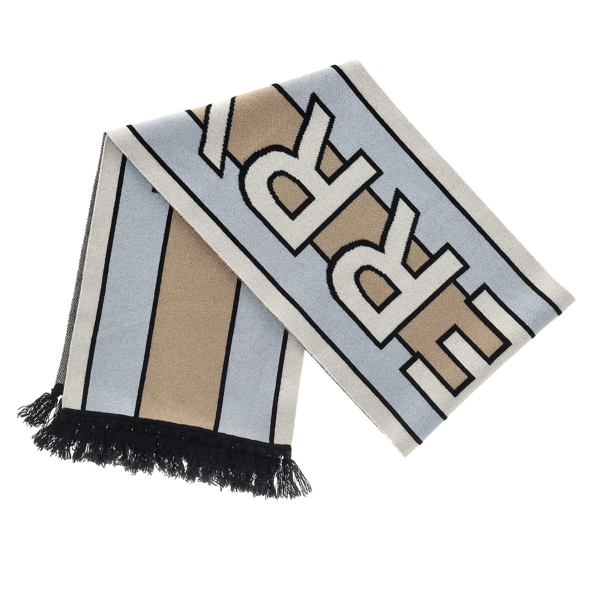 Burberry Pre-owned Mens Intarsia Logo Scarf in Multicolor Wool - Multicolour Wool (archived) - One Size