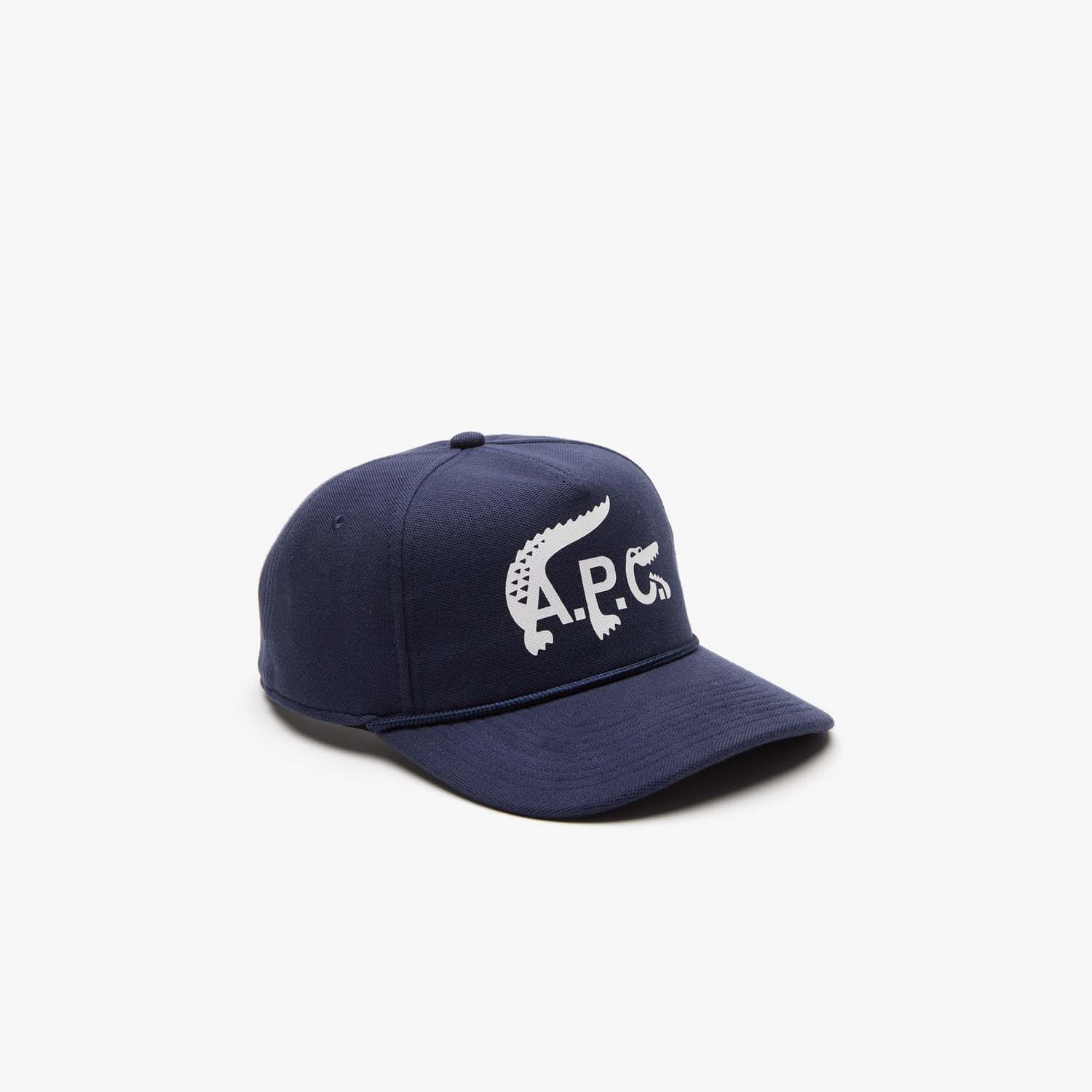 Lacoste Mens Accessories x A.P.C. Organic Cotton Cap in Blue material_cotton - Size Large