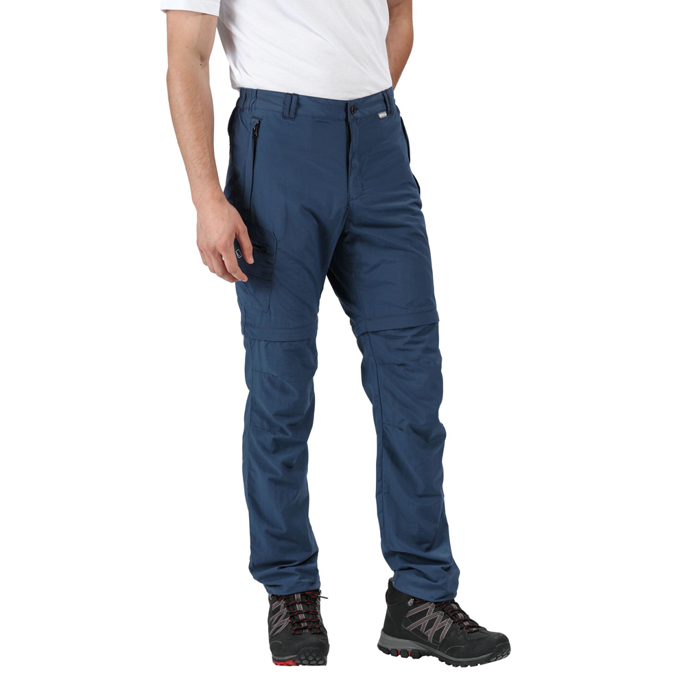 Regatta Mens Leesville Zip Off Lightweight Walking Trousers - Navy - Size 38W/32L