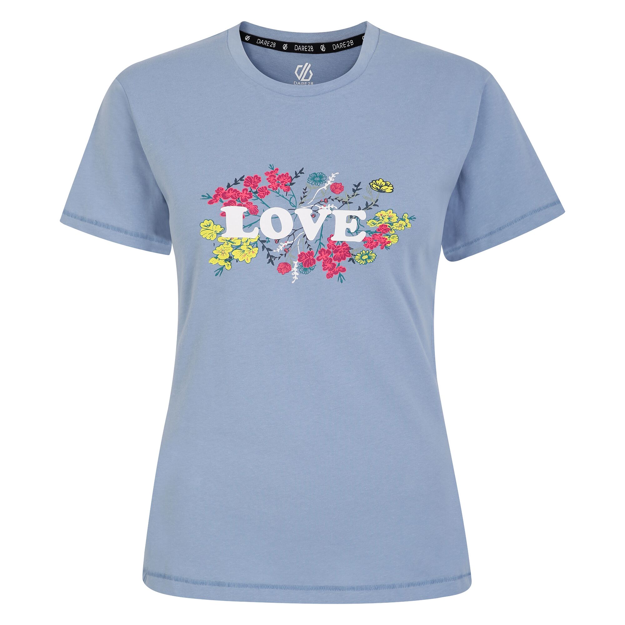 Dare 2B Womens/Ladies Tranquility II Love T-Shirt (Rainwashed Blue) - Blue & Grey Multi material_Synthetic - Size 12 UK