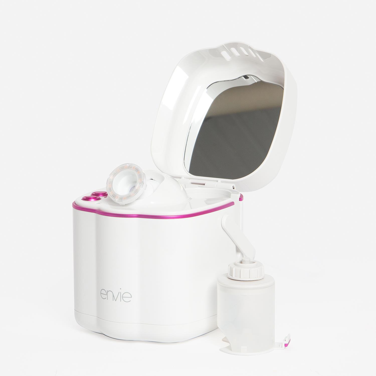 Envie Ionic Portable Facial Steamer with LED Spa Light for Women, White - One Size