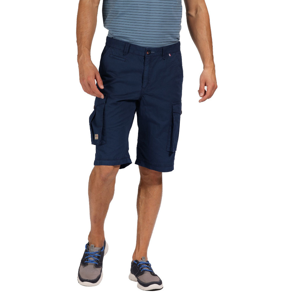 Regatta Mens Shorebay Coolweave Cotton Cargo Shorts - Navy - Size 34 (Waist)