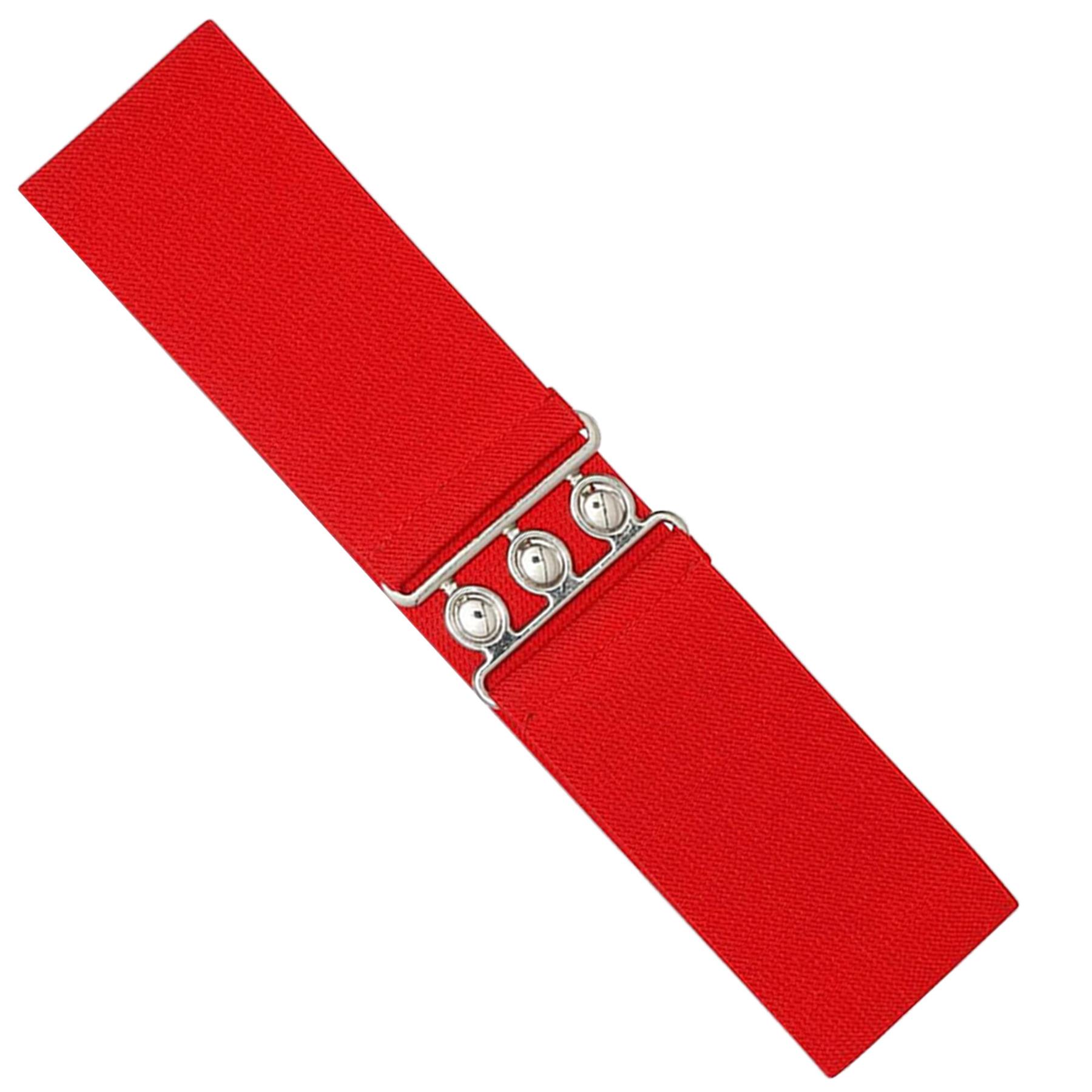 Enzo Womens Elasticated Belt - Red - Size Medium