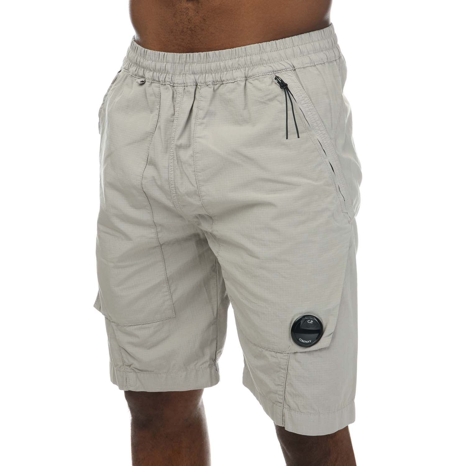 C.P. Company Mens Rip-Stop Shorts in Grey Cotton - Size Large