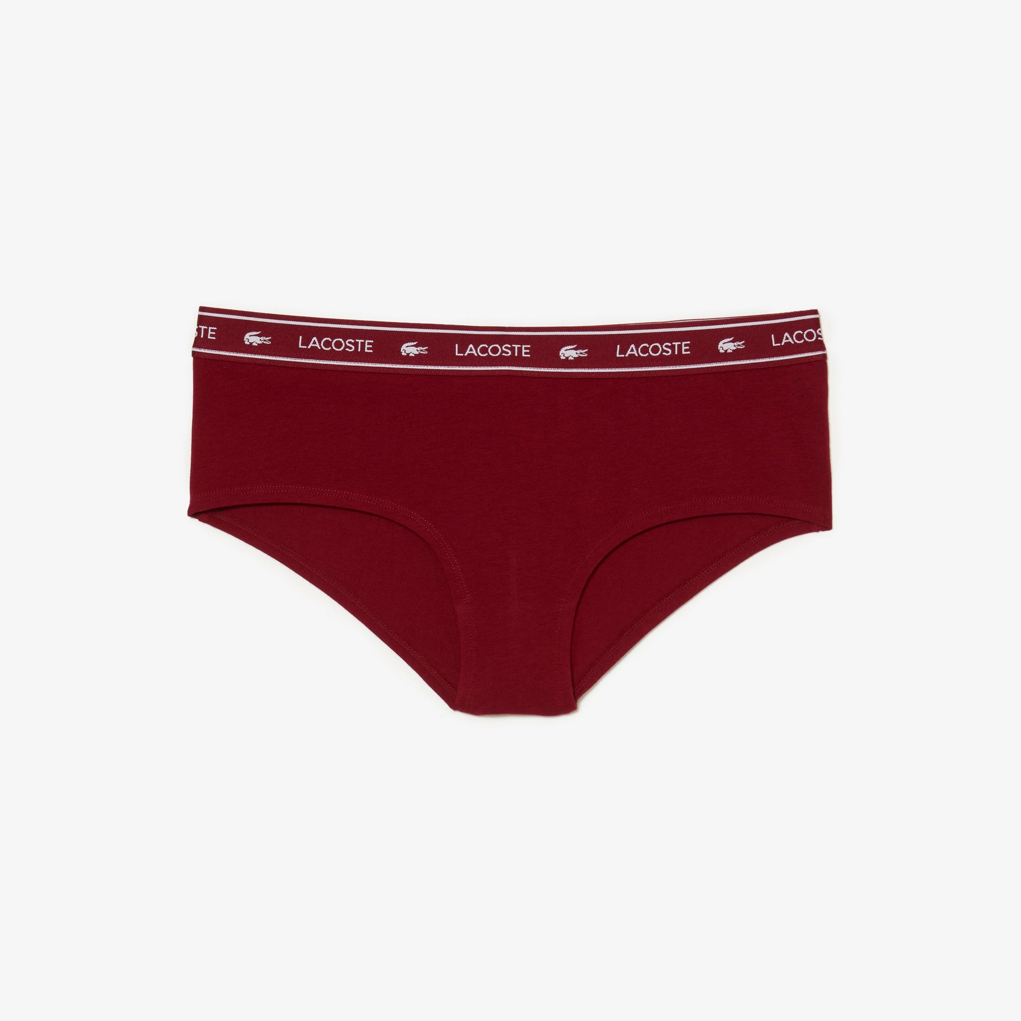 Lacoste Mens Underwear Shorty in Burgundy Cotton - Size 2XL