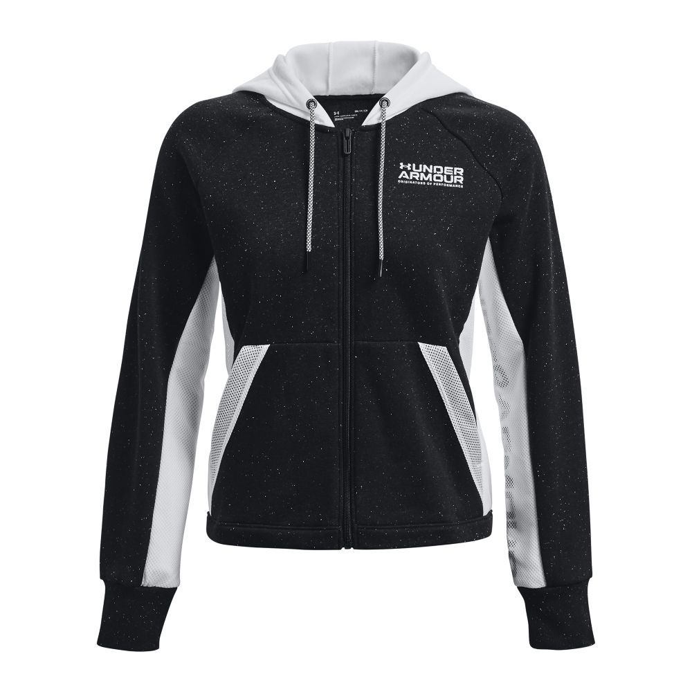 Under Armour Womenss UA Rival Full Zip Hoody in Black - Size UK 4-6 (Womens)