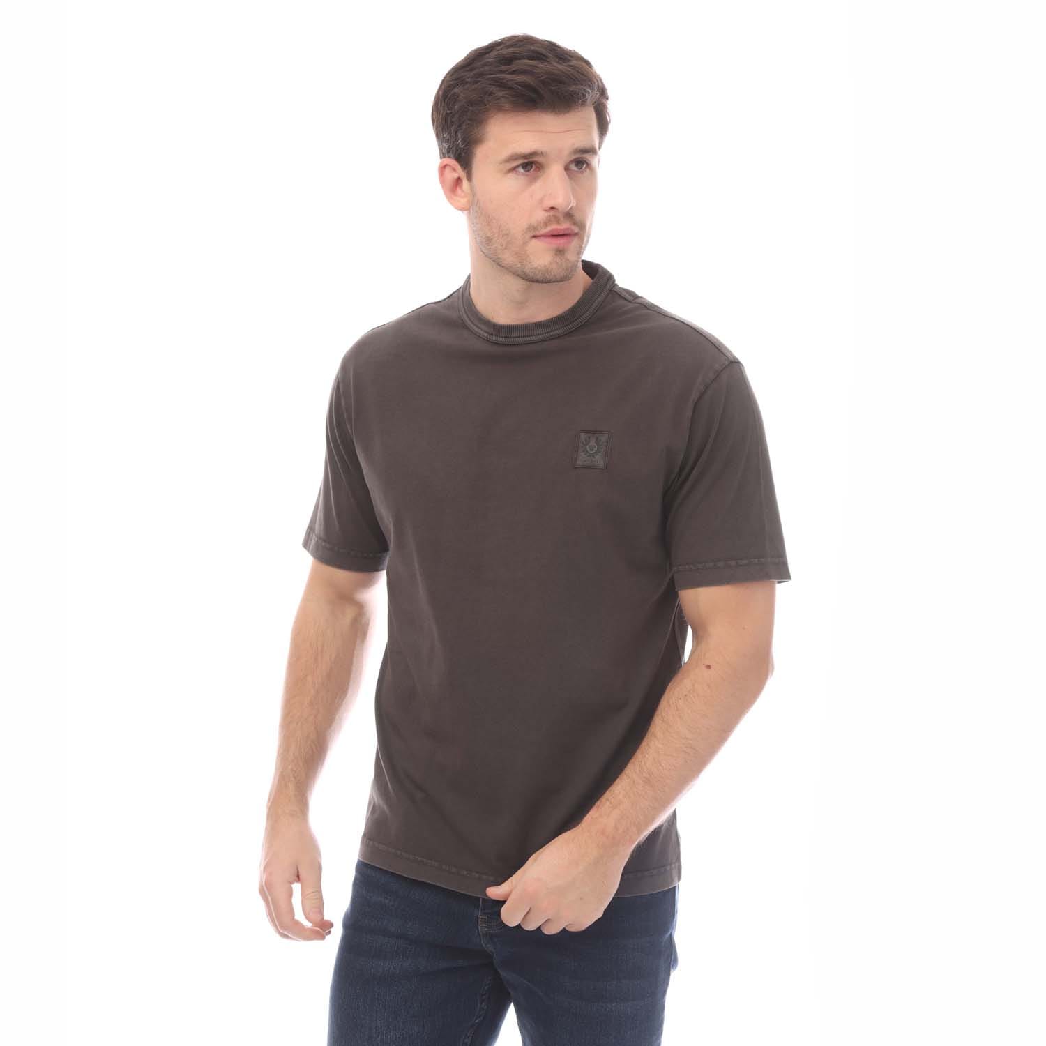 Belstaff Mens Negative Dye Hockley T-Shirt in Grey - Size 2XL