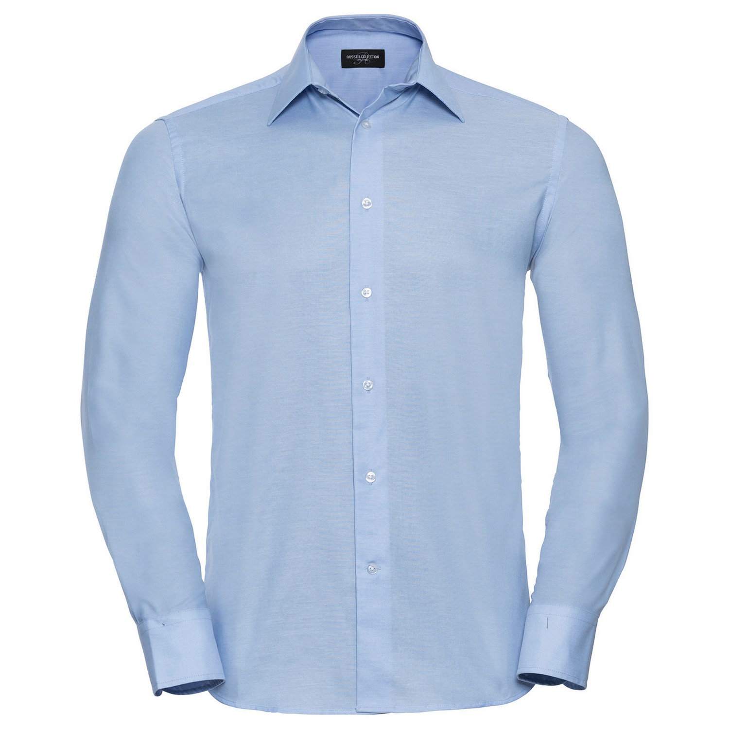 Russell Athletic Collection Mens Oxford Easy-Care Tailored Long-Sleeved Shirt (Oxford Blue) - Size 18.5 inch