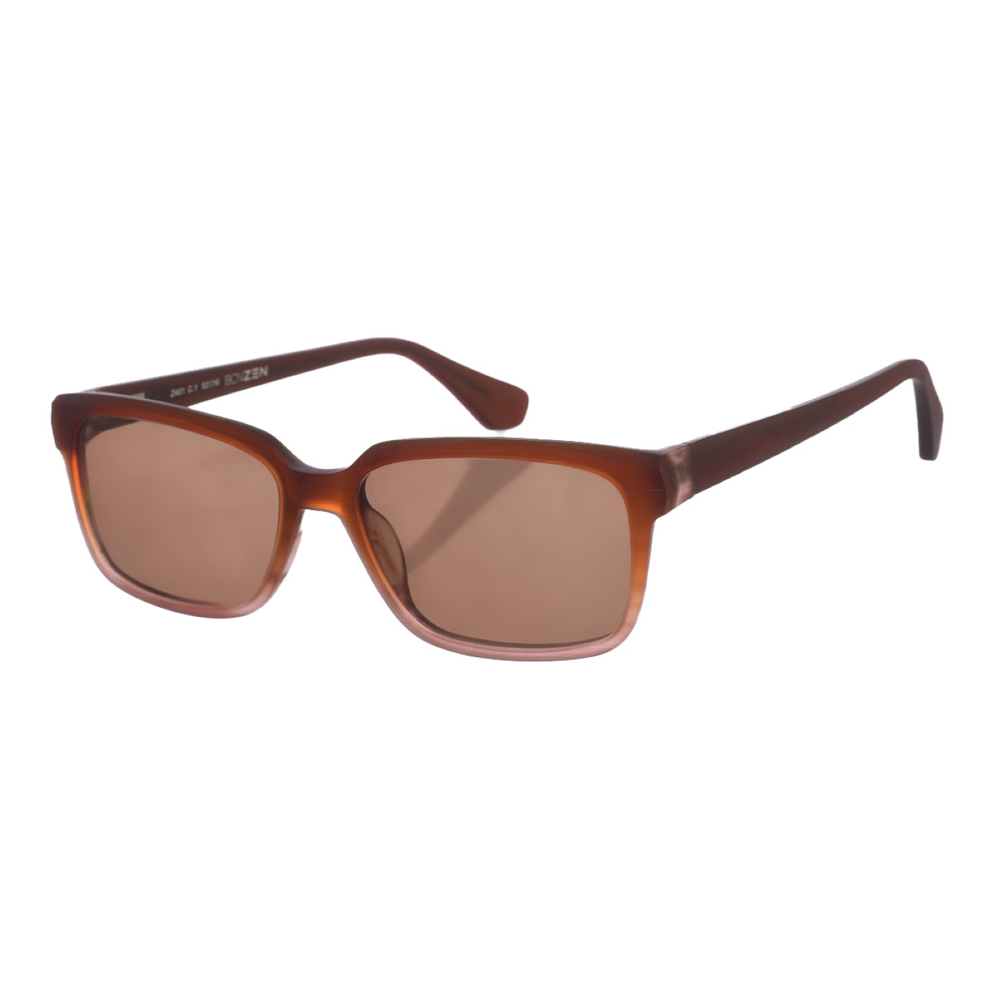 Zen Unisex Z401 Square Shape Acetate Sunglasses - Brown - One Size