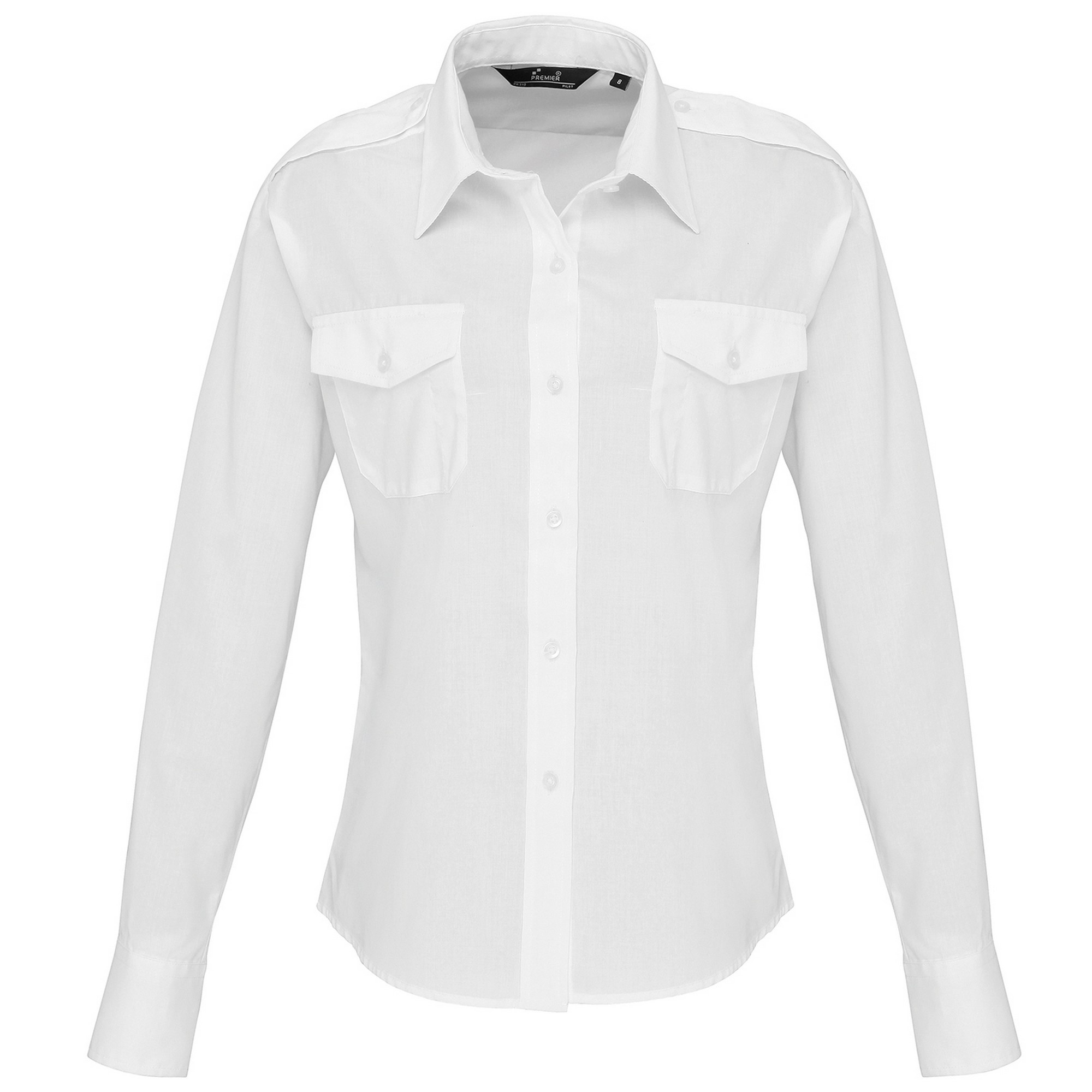 Premier Womens/Ladies Long Sleeve Pilot Shirt (White) - Size 18 UK