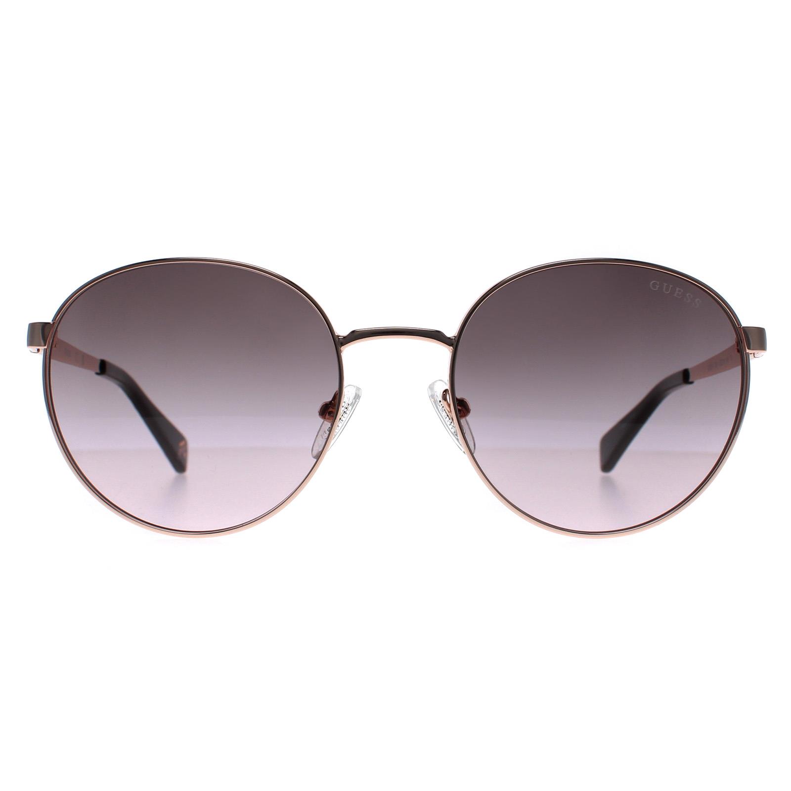 Guess Round Unisex Shiny Dark Nickeltin Brown Gradient GU5214 - Gold Metal - One Size