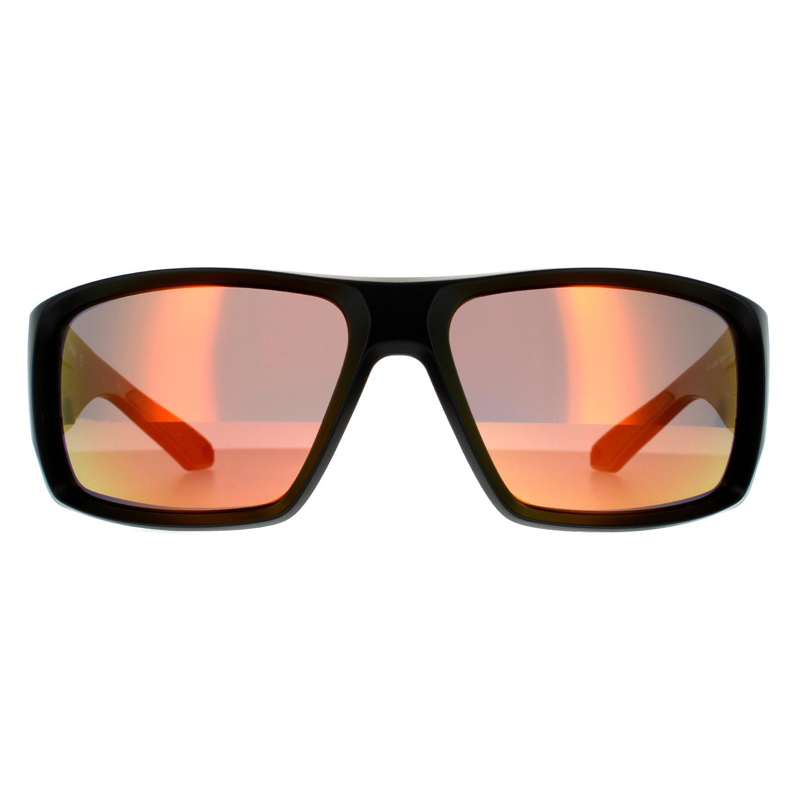 Dragon Wrap Mens Matte Black Lumalens Orange Ion Polarized Sunglasses - One Size