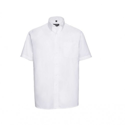 Russell Athletic Collection Mens Short Sleeve Easy Care Tailored Oxford Shirt (White) - Size 17 inch