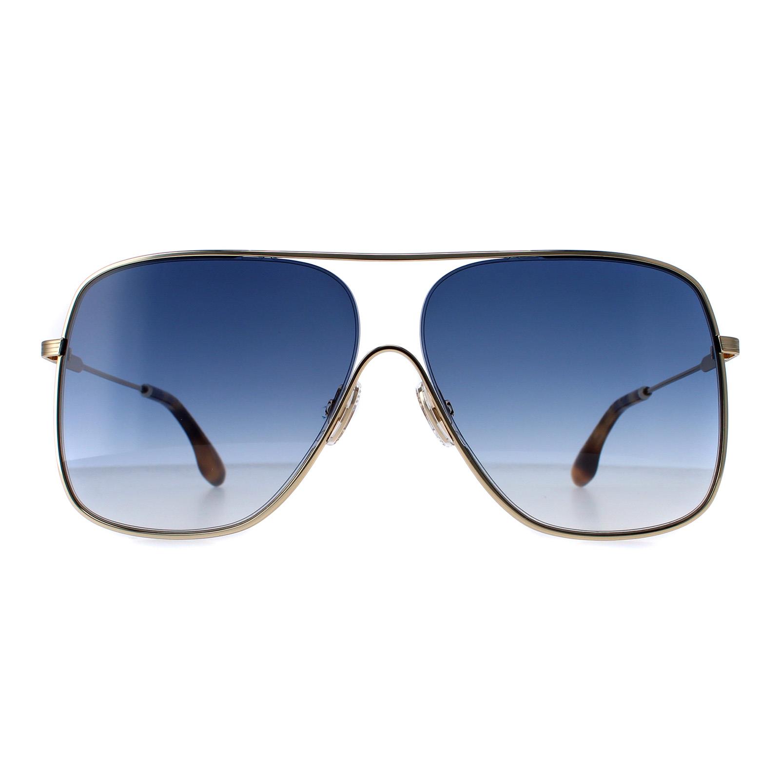 Victoria Beckham Aviator Womens Gold Teal Blue Gradient VB132S Metal - One Size