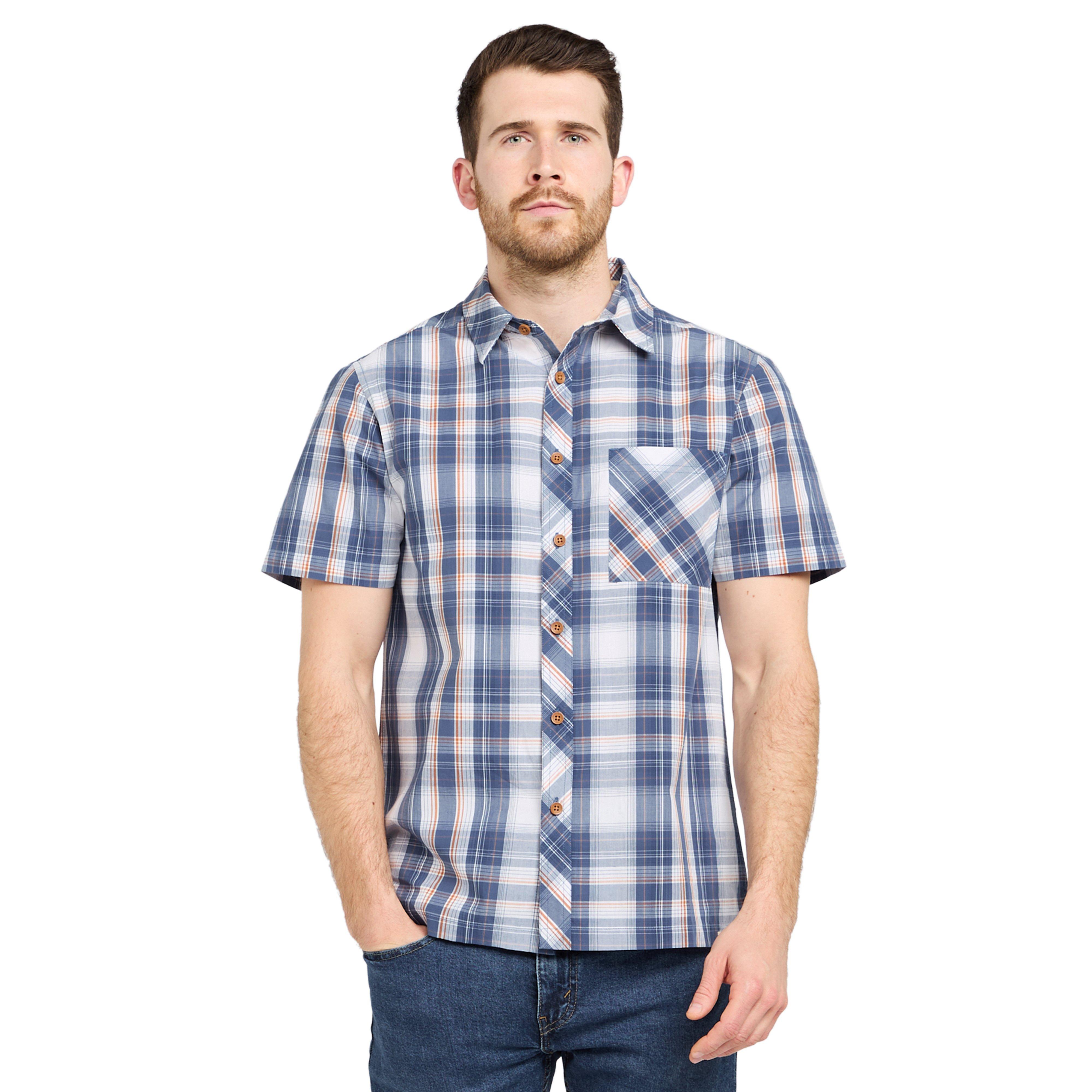 One Earth Mens Padstow Check Shirt with Short Sleeves made from BCI Cotton - Multicolour - Size 3XL