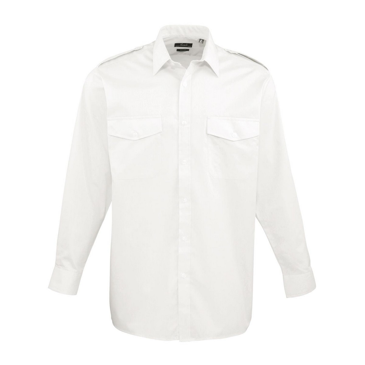 Premier Mens Long-Sleeved Pilot Shirt (White) - Size 18 inch