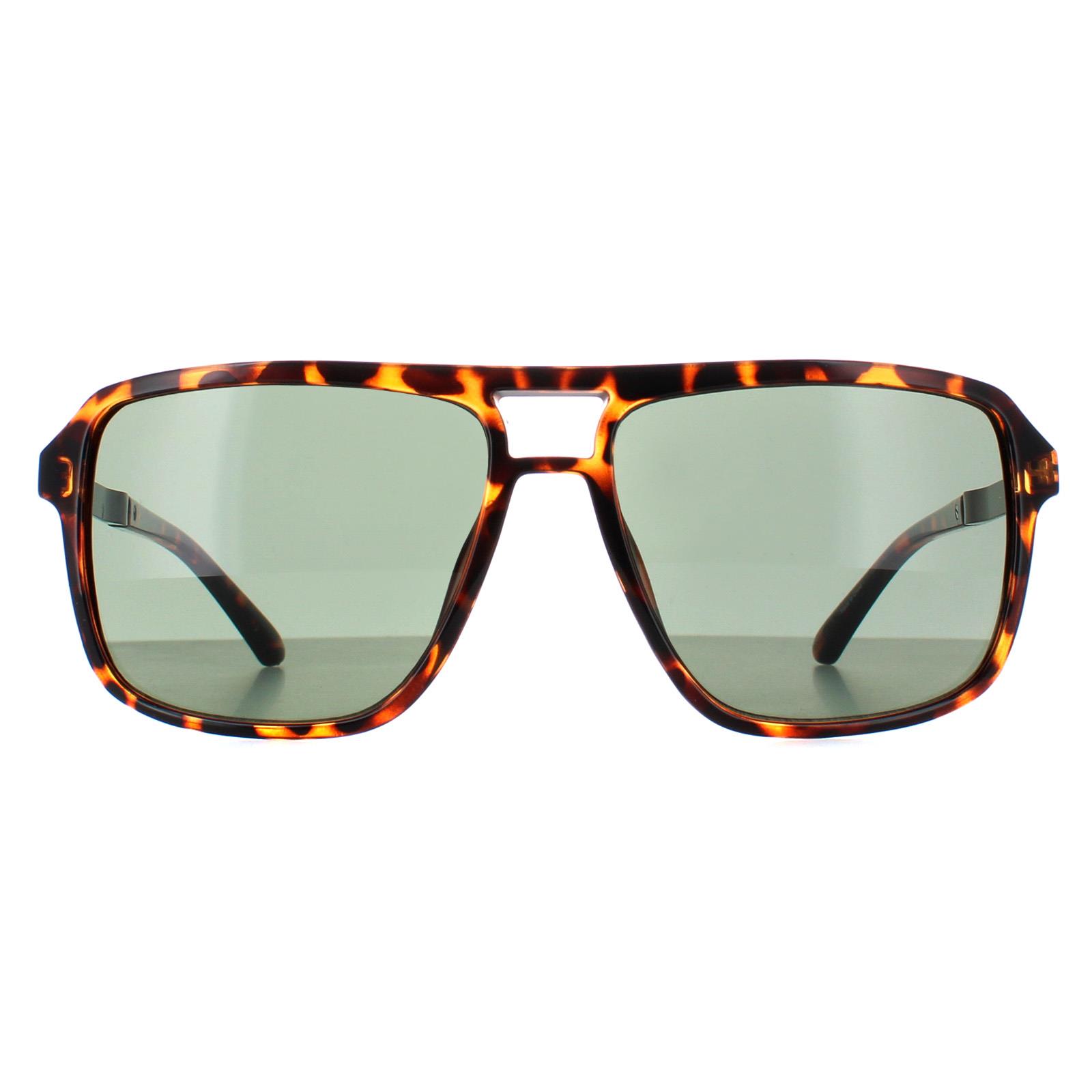 Guess Aviator Unisex Dark Havana Green GF5085 - Brown - One Size