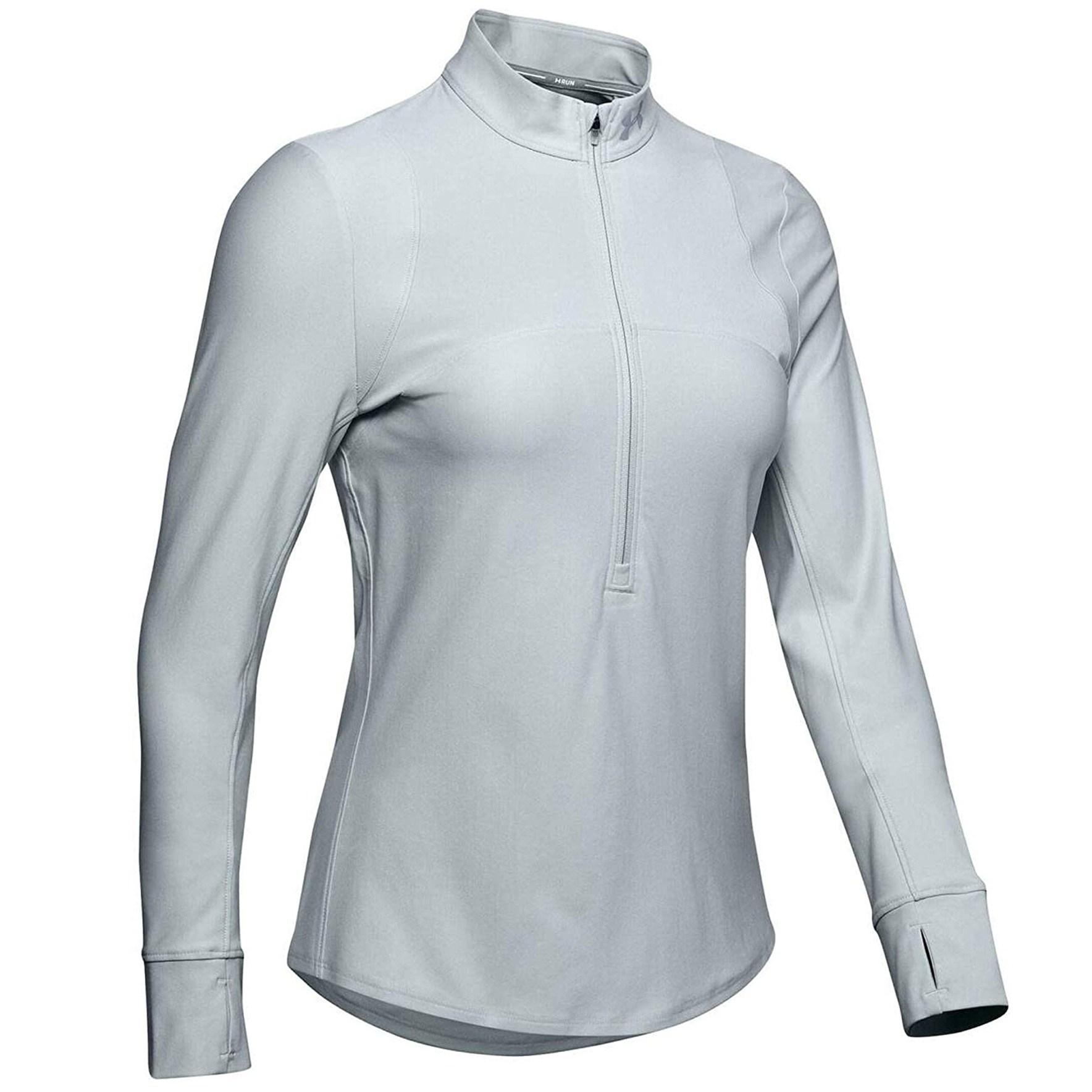 Under Armour Womens Qualifier 1/2 Zip Top Gym Running Active Track Top 1326512 014 - Grey Textile - Size Large