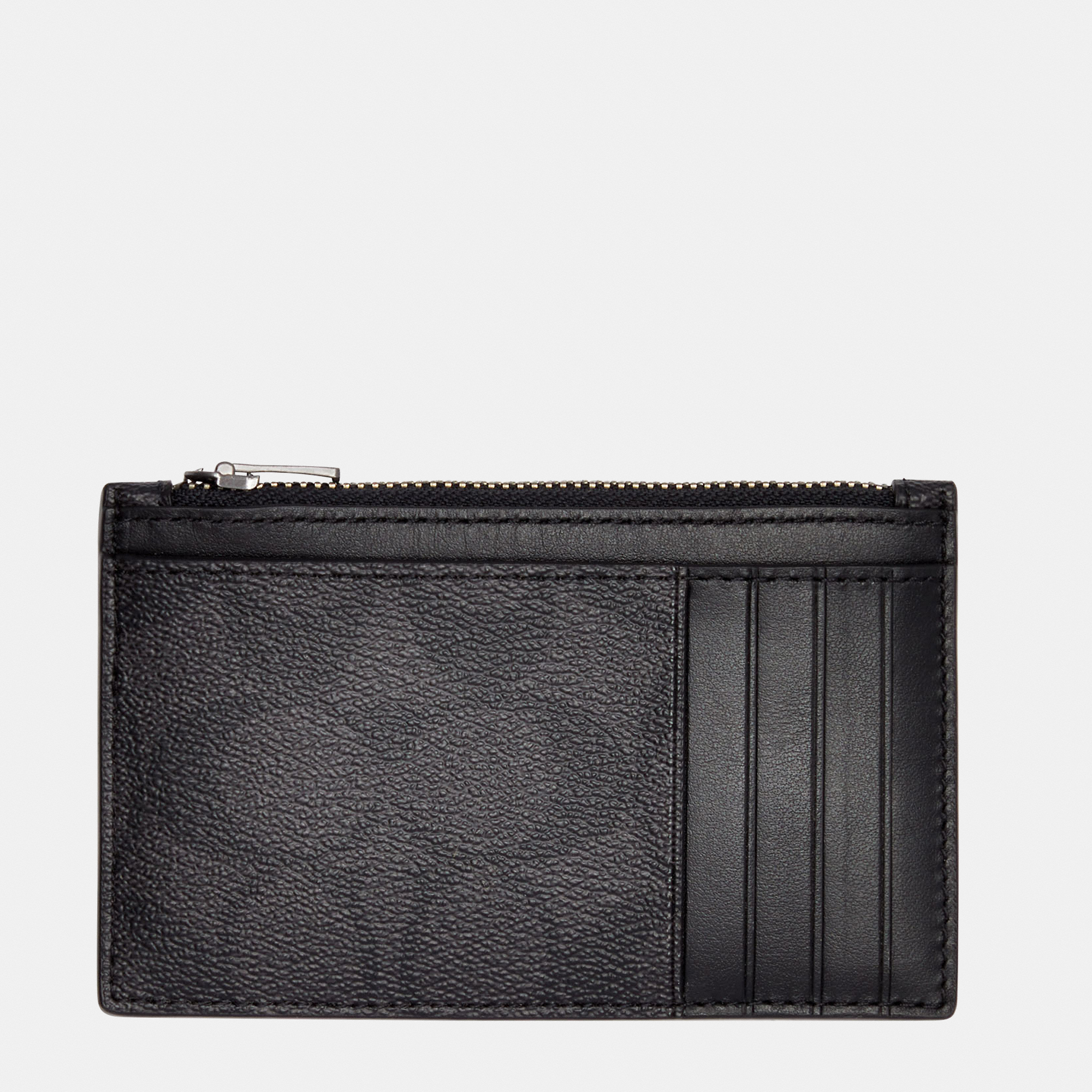 Coach Mens Zip Card Case in Signature PVC - Black - One Size