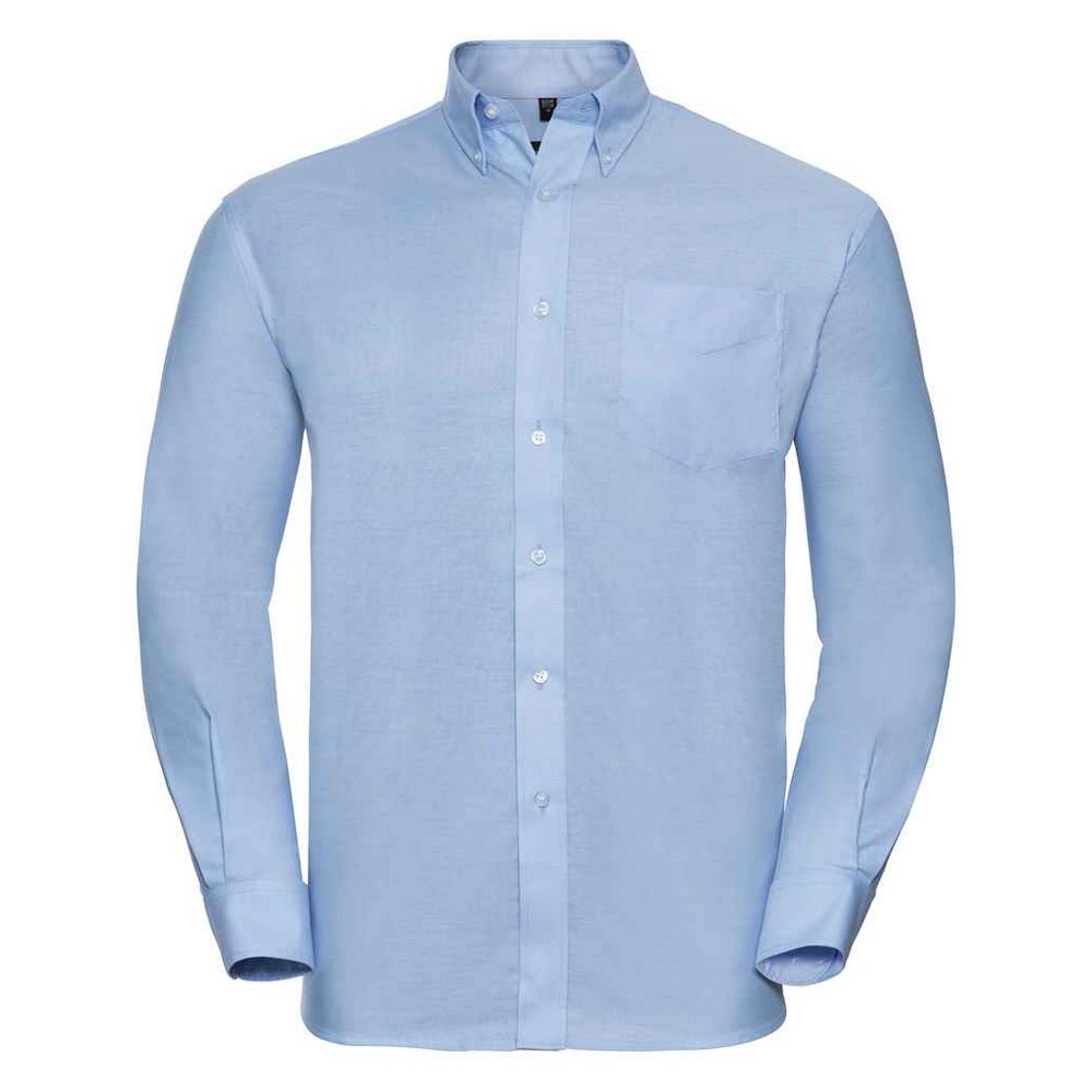 Russell Athletic Collection Mens Oxford Long-Sleeved Formal Shirt (Oxford Blue) - Size 19 inch