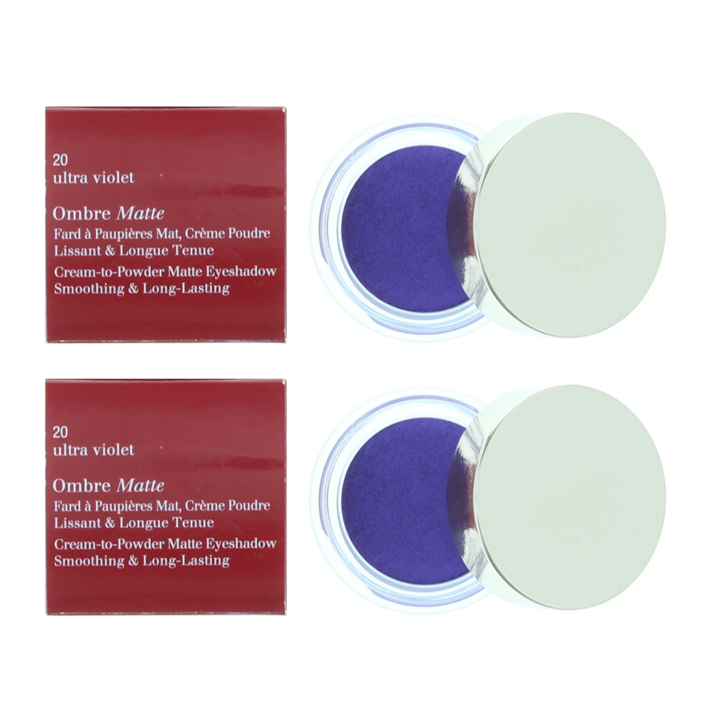 Clarins Womens Ombre Matte Cream to Powder Eye Shadow 20 Ultra Violet 7g x 2 - One Size