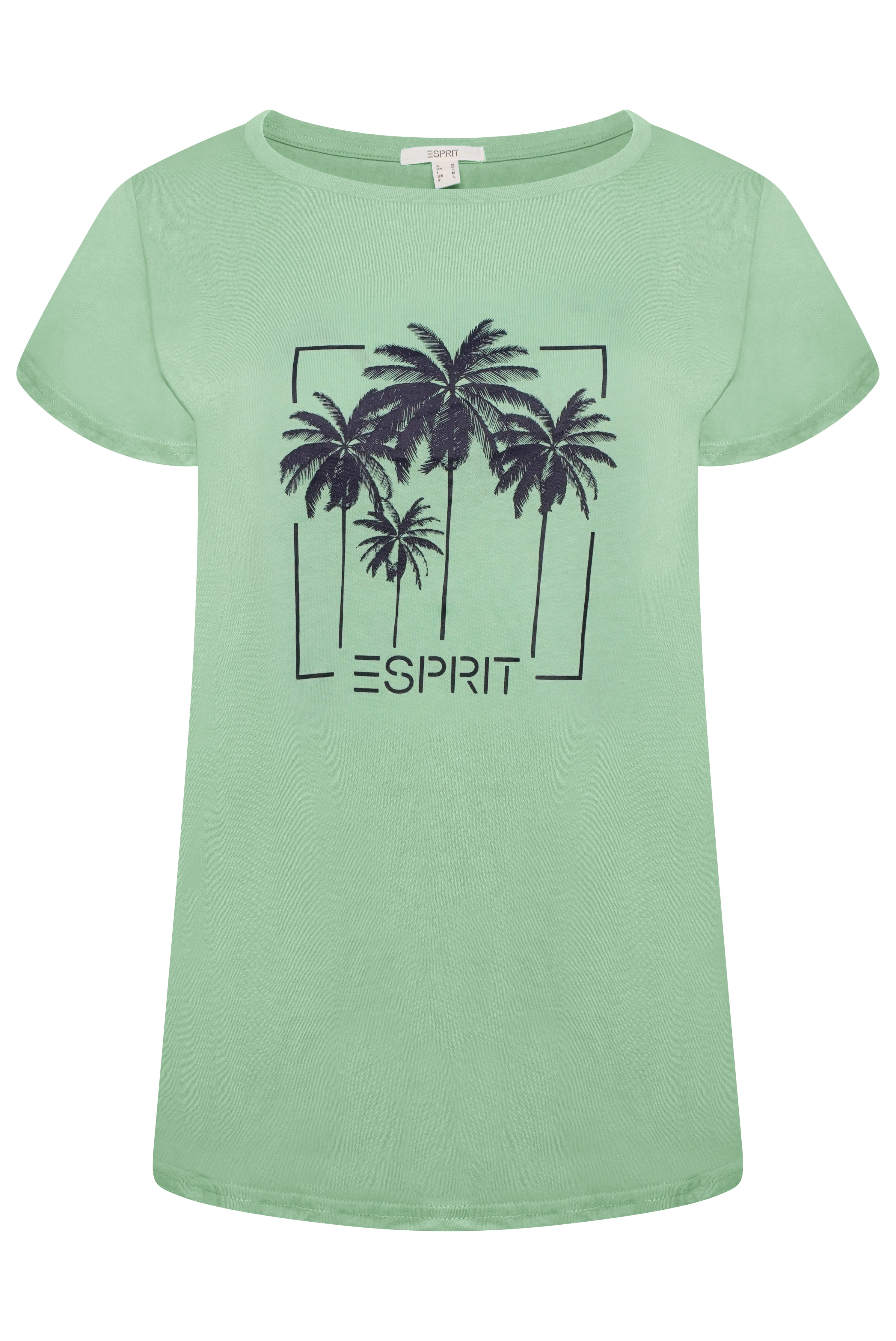 Esprit Womens Ladies T-Shirt Green Cotton - Size Large