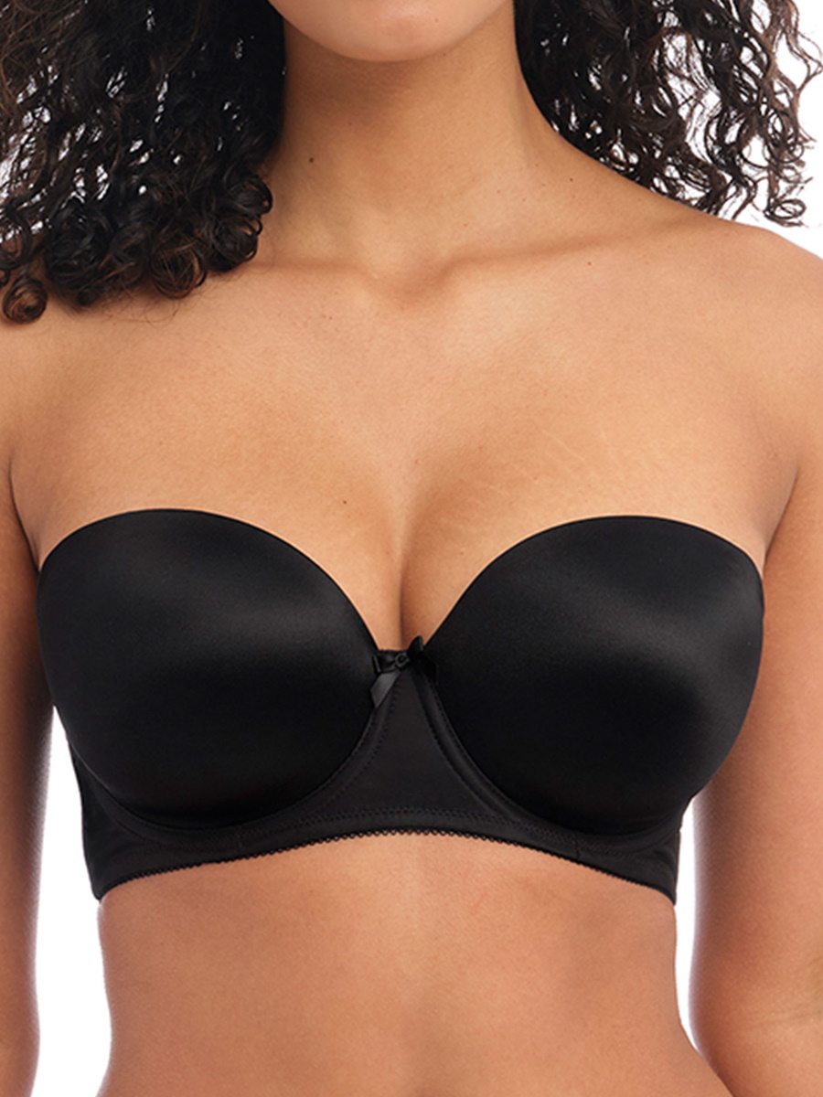 Freya Womens Deco Strapless Moulded Bra - Black Polyamide - Size 38Ff