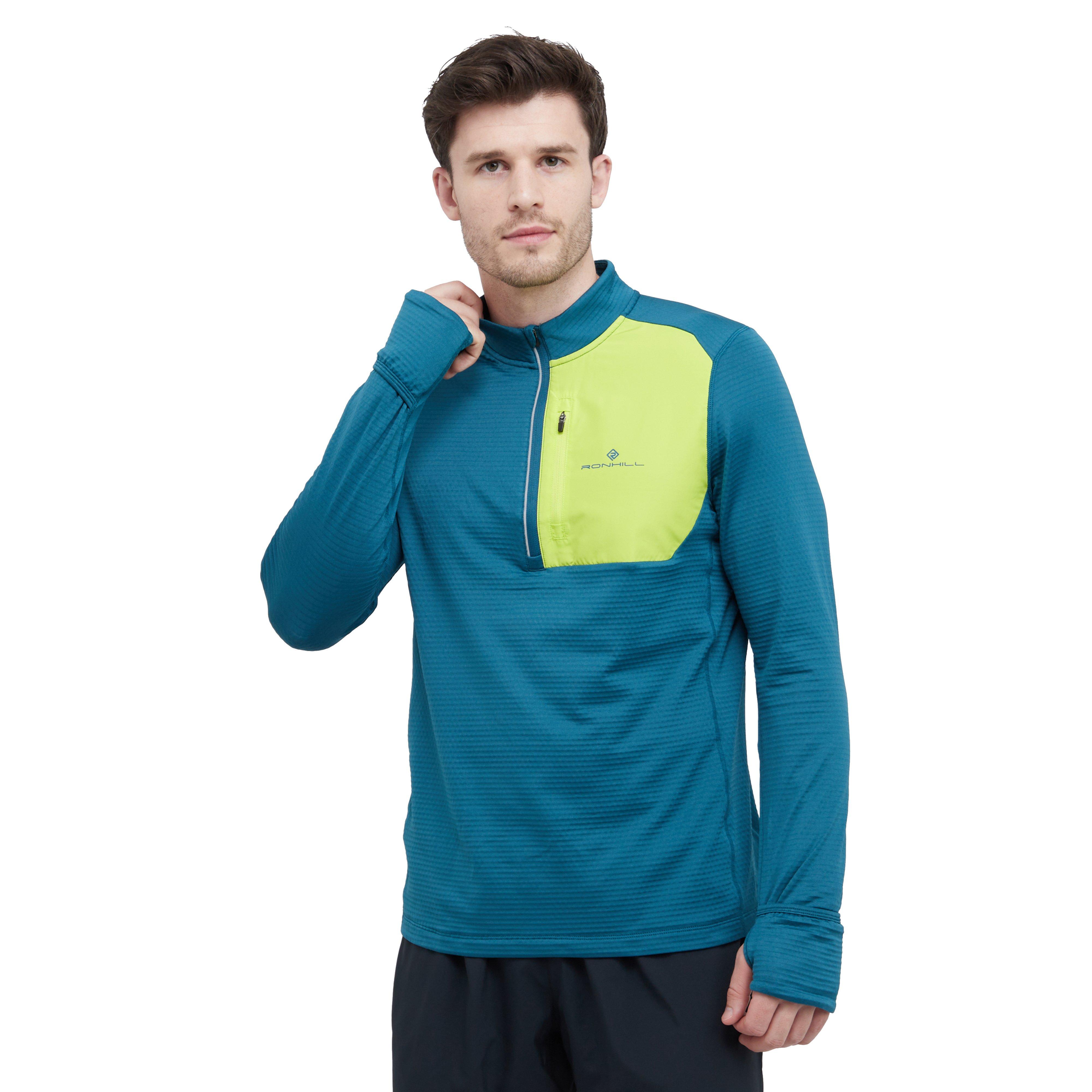 Ronhill Mens Tech Half Zip Top, Blue - Size Medium