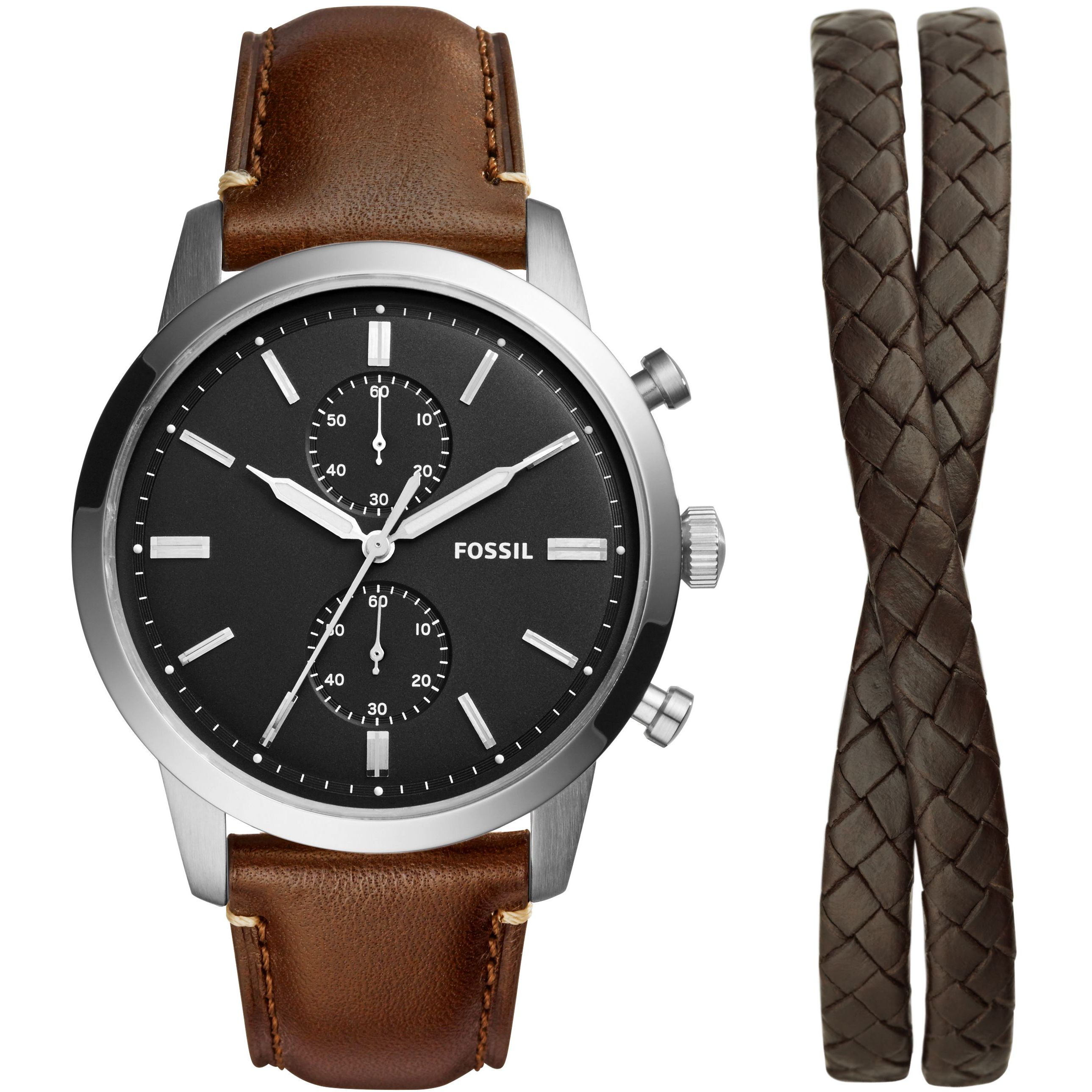 Fossil Townsman Mens Brown Watch FS5967SET Leather (archived) - One Size