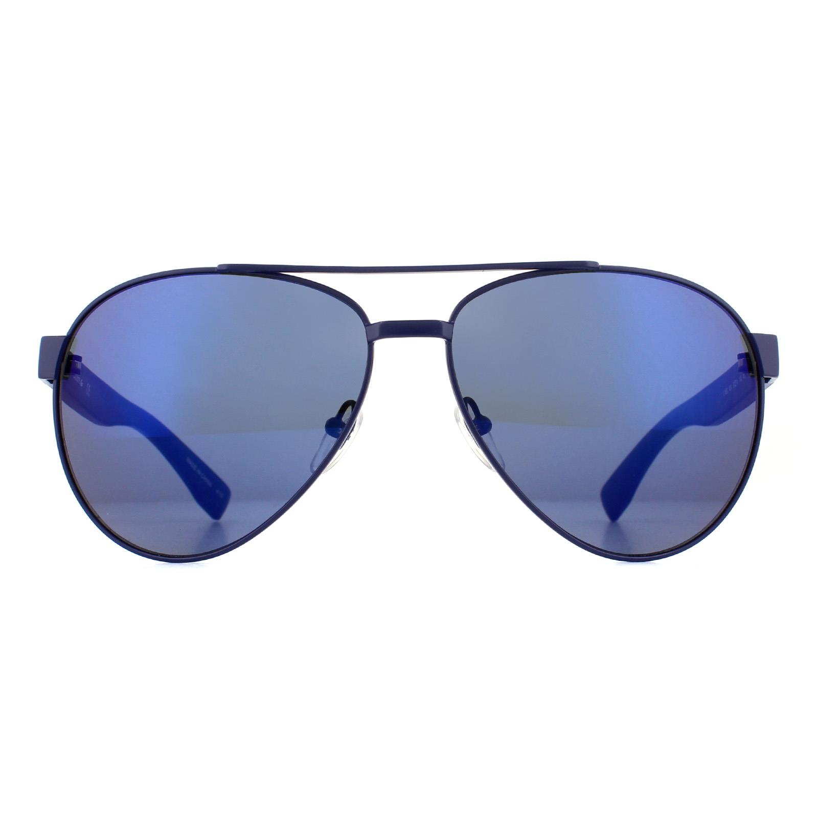 Lacoste Mens Classic Aviator Sunglasses - Blue, Size: 60x14x140mm Metal - Size 60x14x140mm