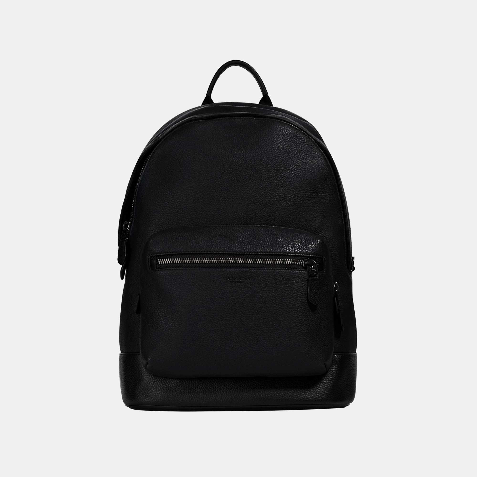 Coach Mens West Backpack in Pebbled Leather Bag - Black - One Size