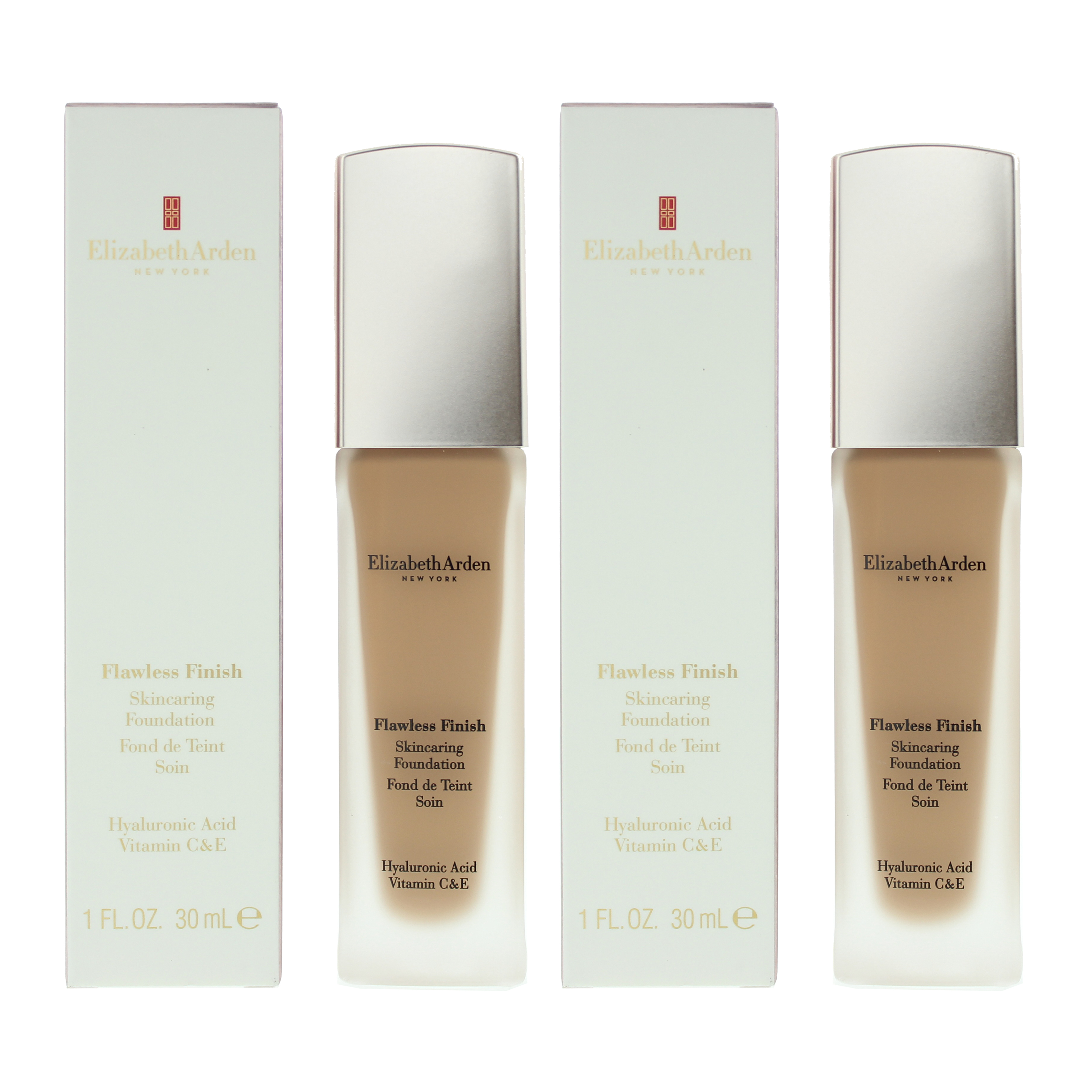 Elizabeth Arden Womens Flawless Finish 450N Tan Deep Neutral Foundation 30ml X 2 - One Size