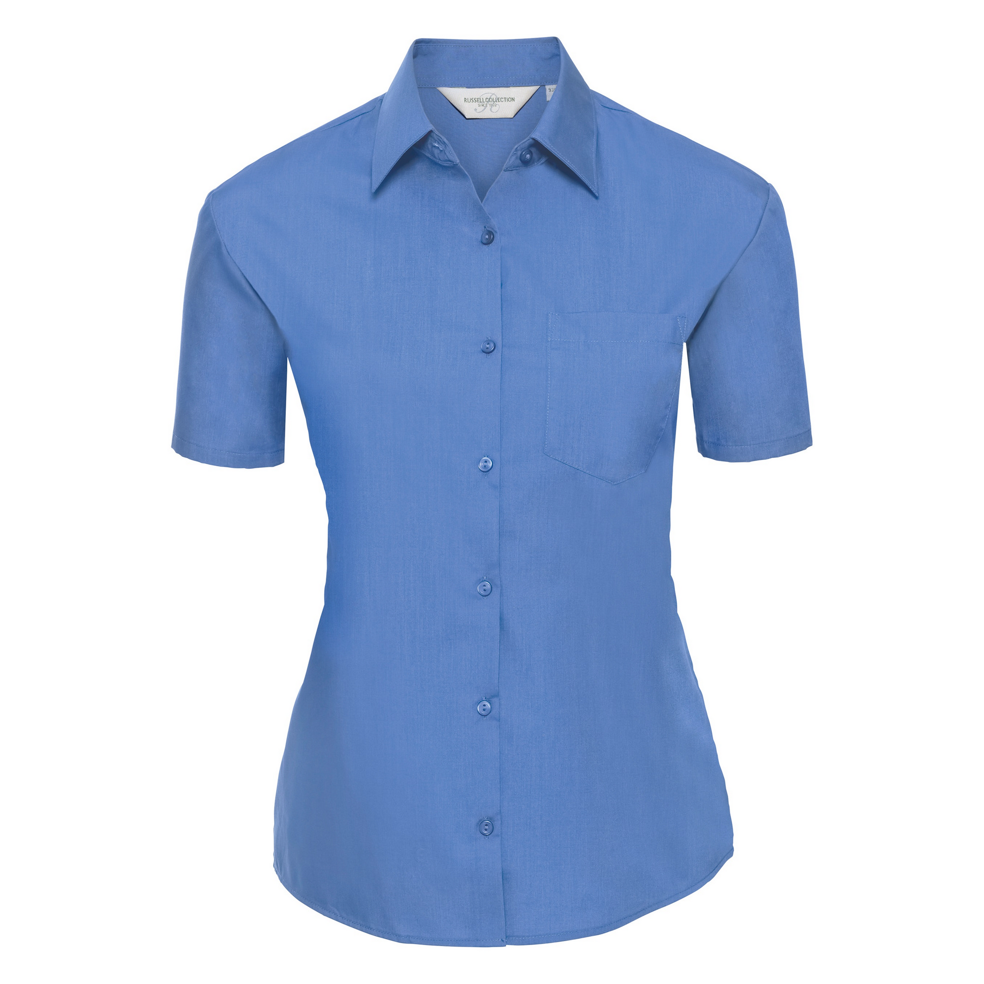 Russell Athletic Collection Ladies/Womens Short Sleeve Poly-Cotton Easy Care Poplin Shirt (Corporate Blue) - Multicolour - Size 4XL