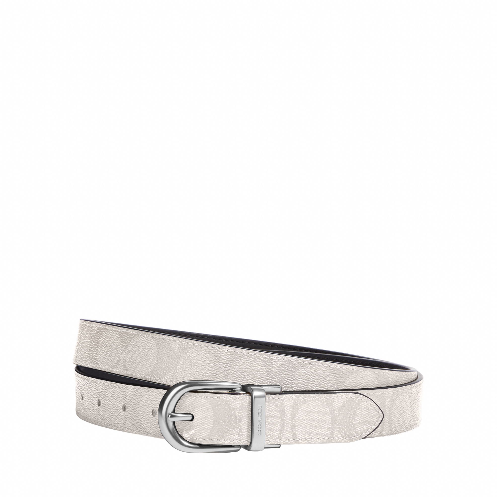 Coach Womens 25mm Cut to Size Classic Signature PVC Belt - White - One Size