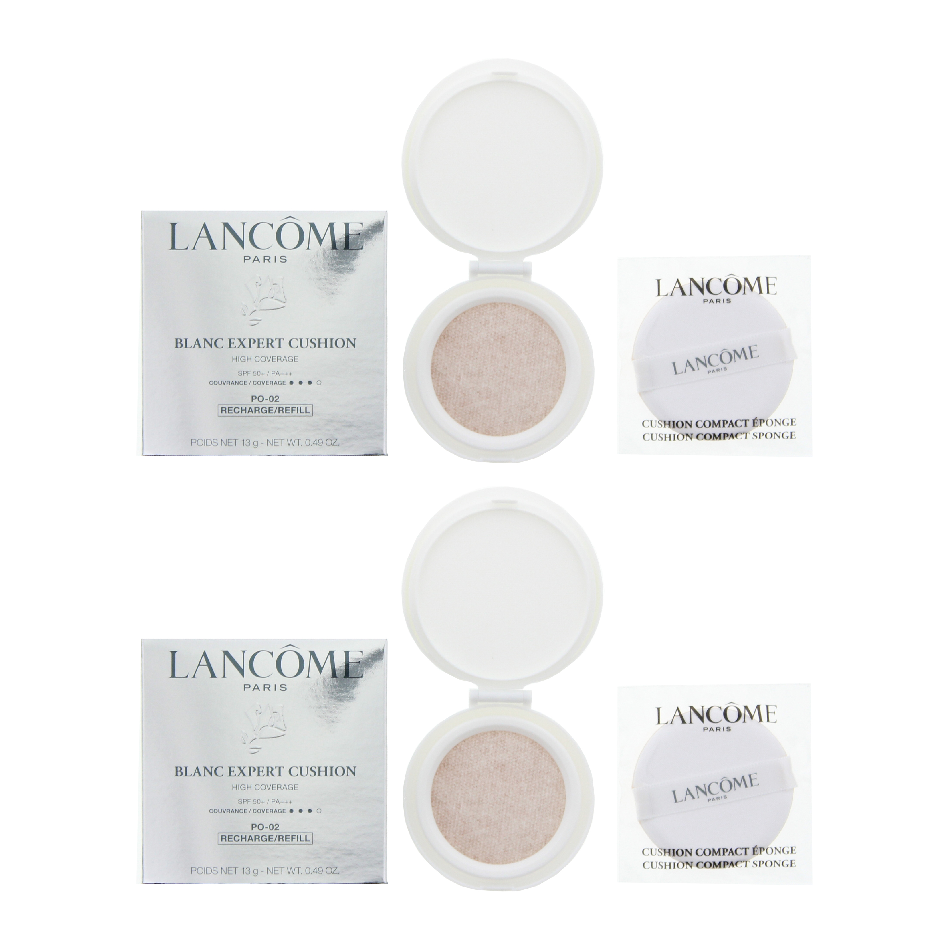 Lancome Womens Blanc Expert Cushion High Coverage Refill PO-02 Foundation 13g x 2 - NA - One Size