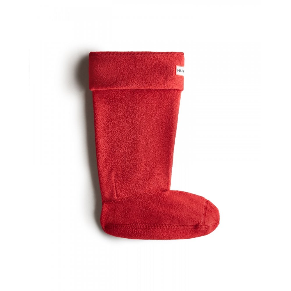 Hunter Womens Tall Fleece Welly Socks - Red - Size Large