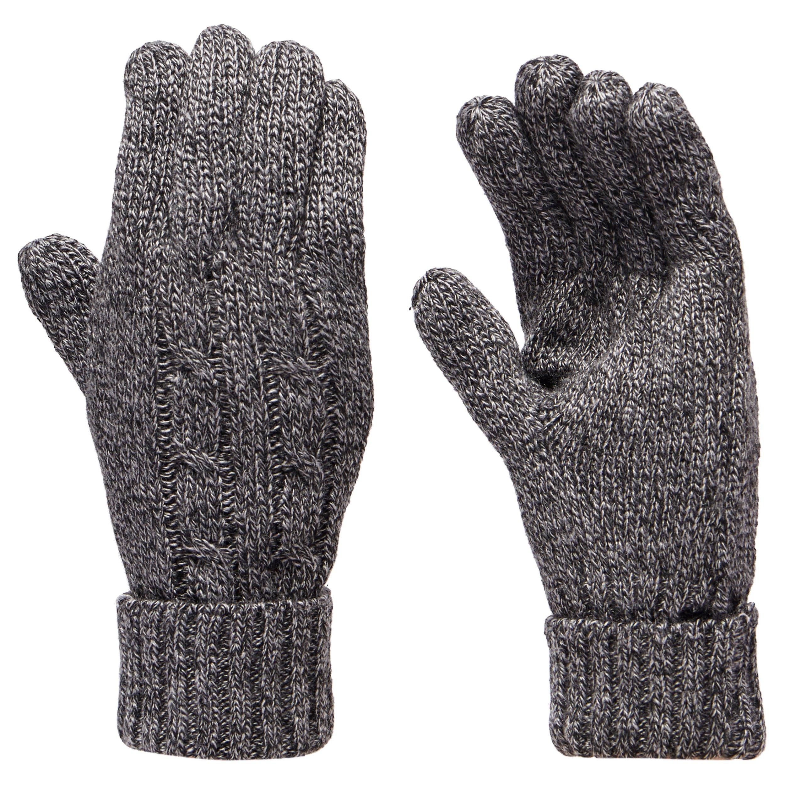 Peter Storm Womens Cable Knit Gloves - Grey - Size L/XL