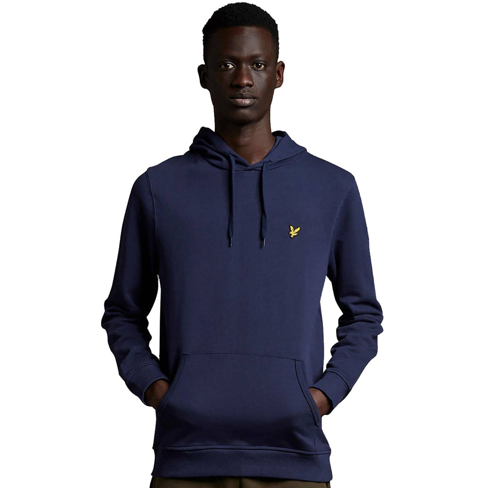 Lyle & Scott Mens Pullover Hoodie in Navy Cotton - Size Medium