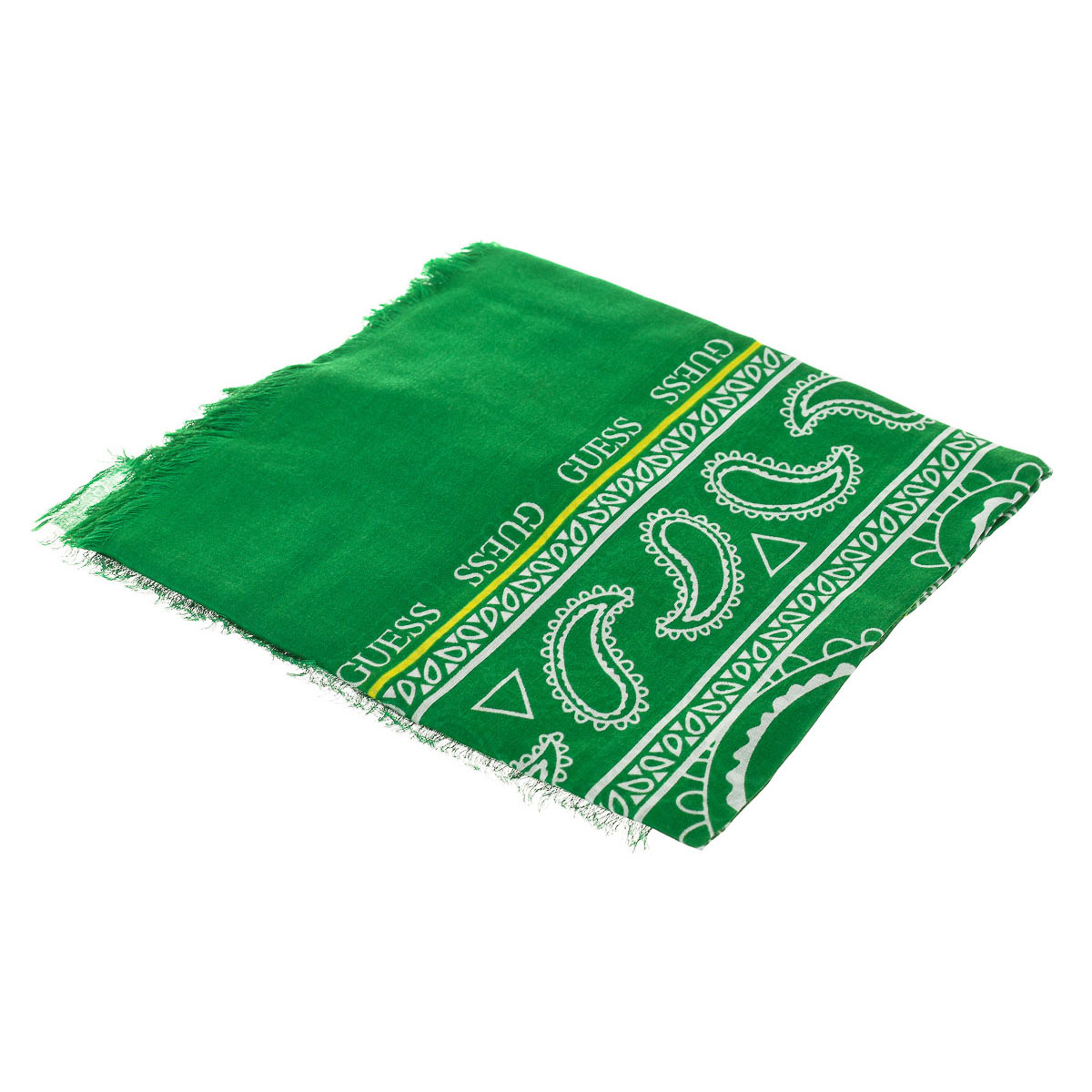 Guess Mens Printed scarf with frayed contours AM8764MOD03 man - Green Rayon - One Size