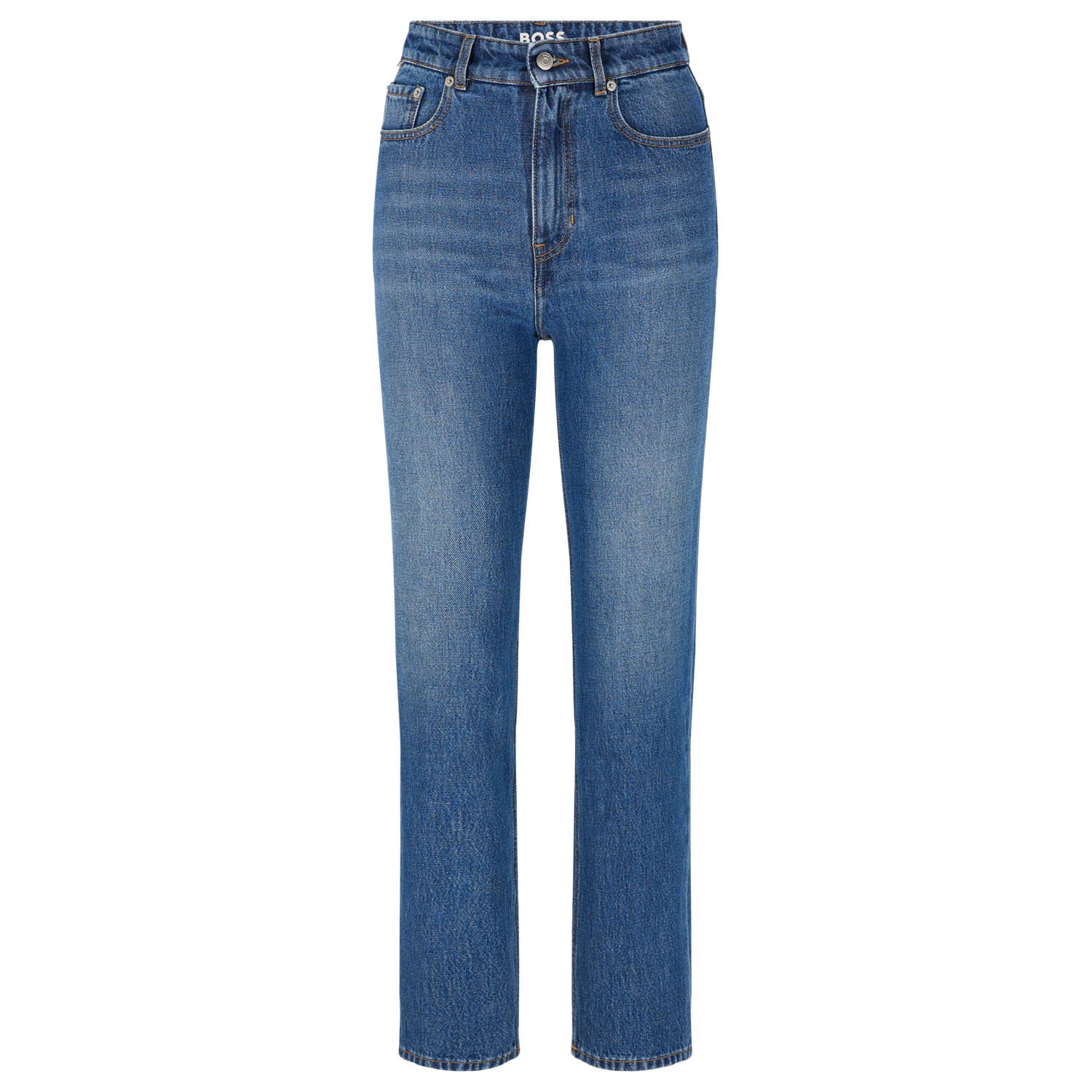 Boss Womenss Straight-Fit Cropped Jeans in Blue Cotton - Size 27W/32L