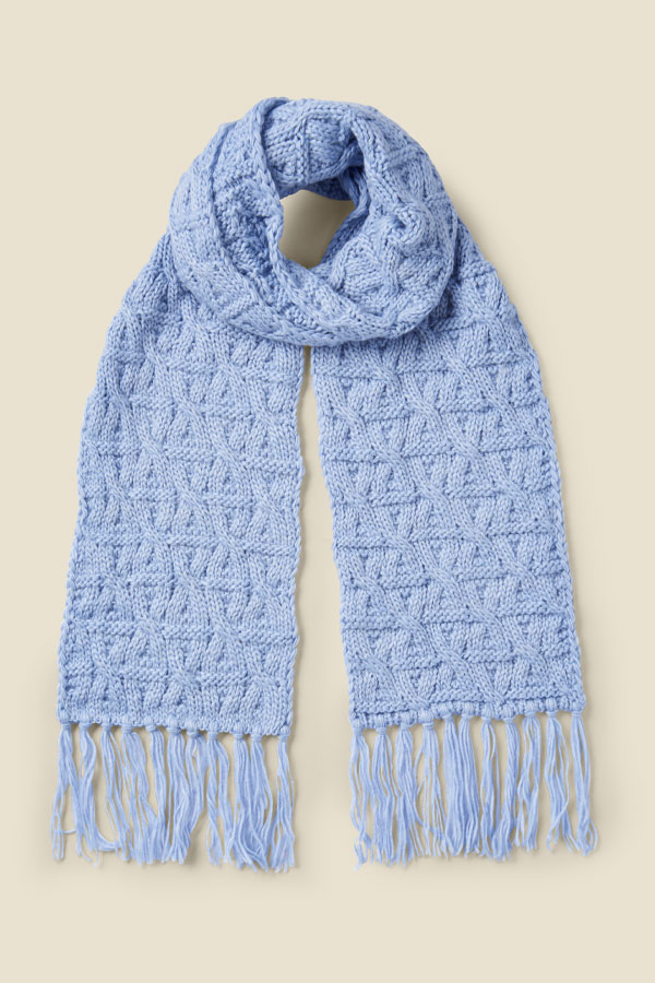 Sosandar Womens Bella Pale Blue Chunky Knitted Scarf - One Size